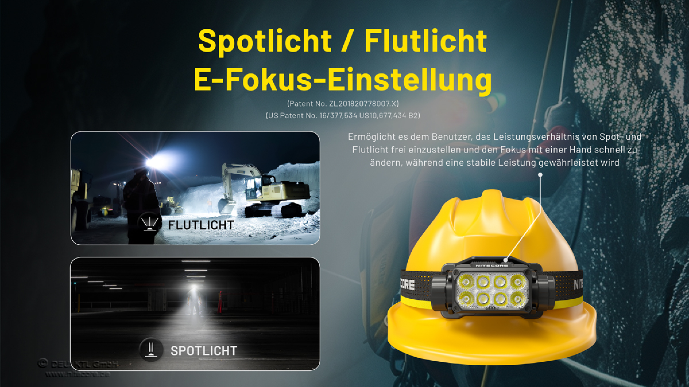 Nitecore Kopfleuchte HC75 UHE - 3000 Lumen, E-Focus