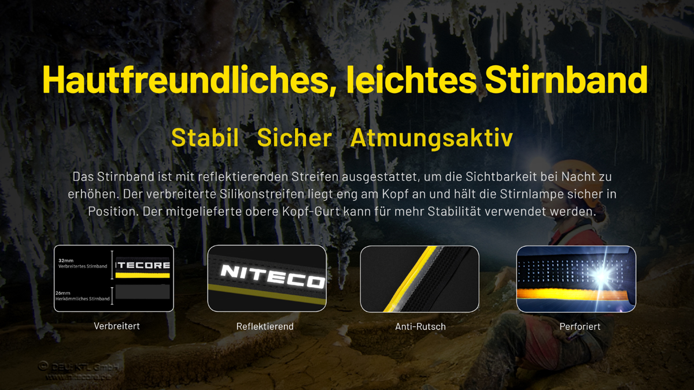 Nitecore Kopfleuchte HC75 UHE - 3000 Lumen, E-Focus