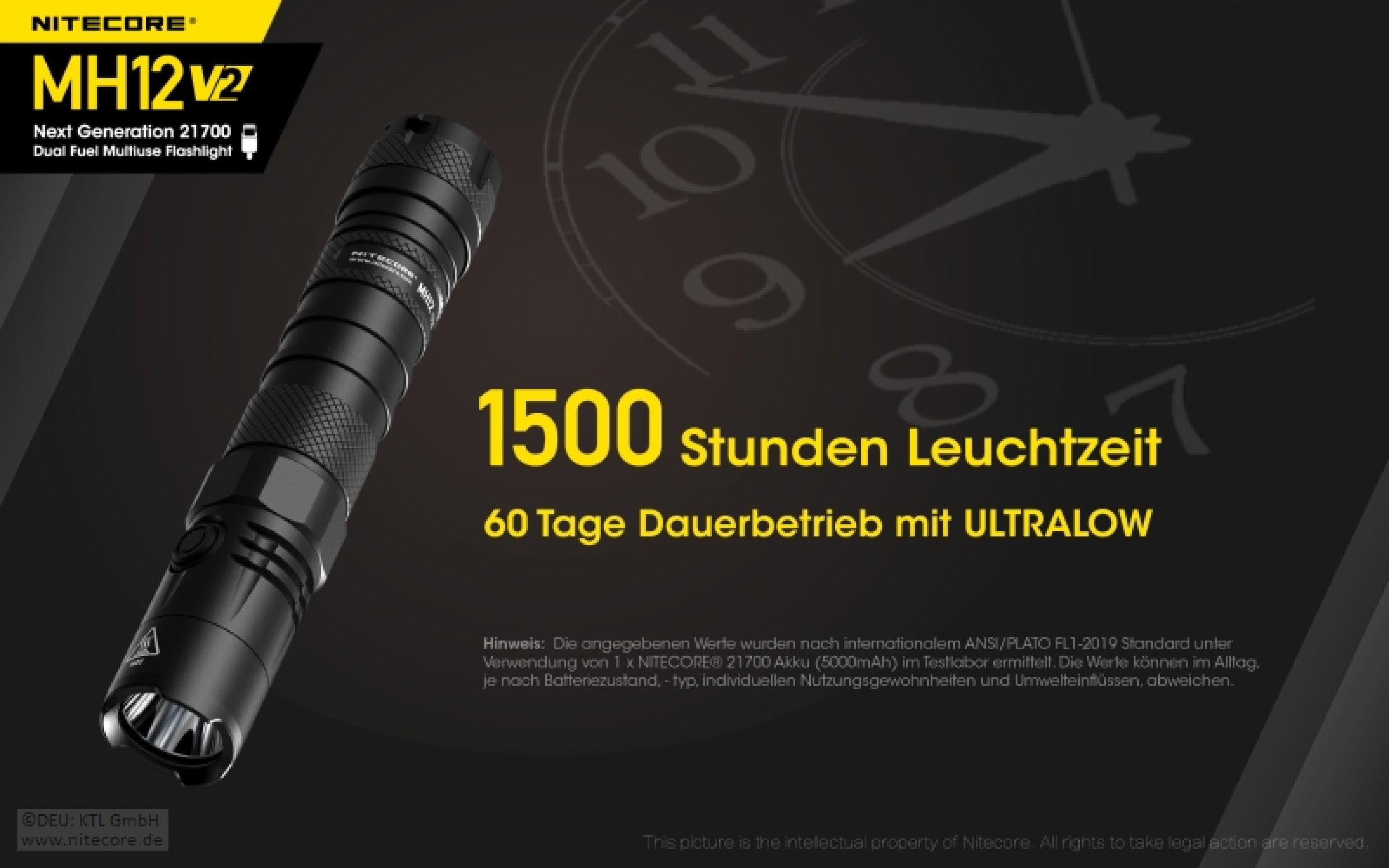 Nitecore Pro Flashlight MH12 V2.0 - 1200 Lumens