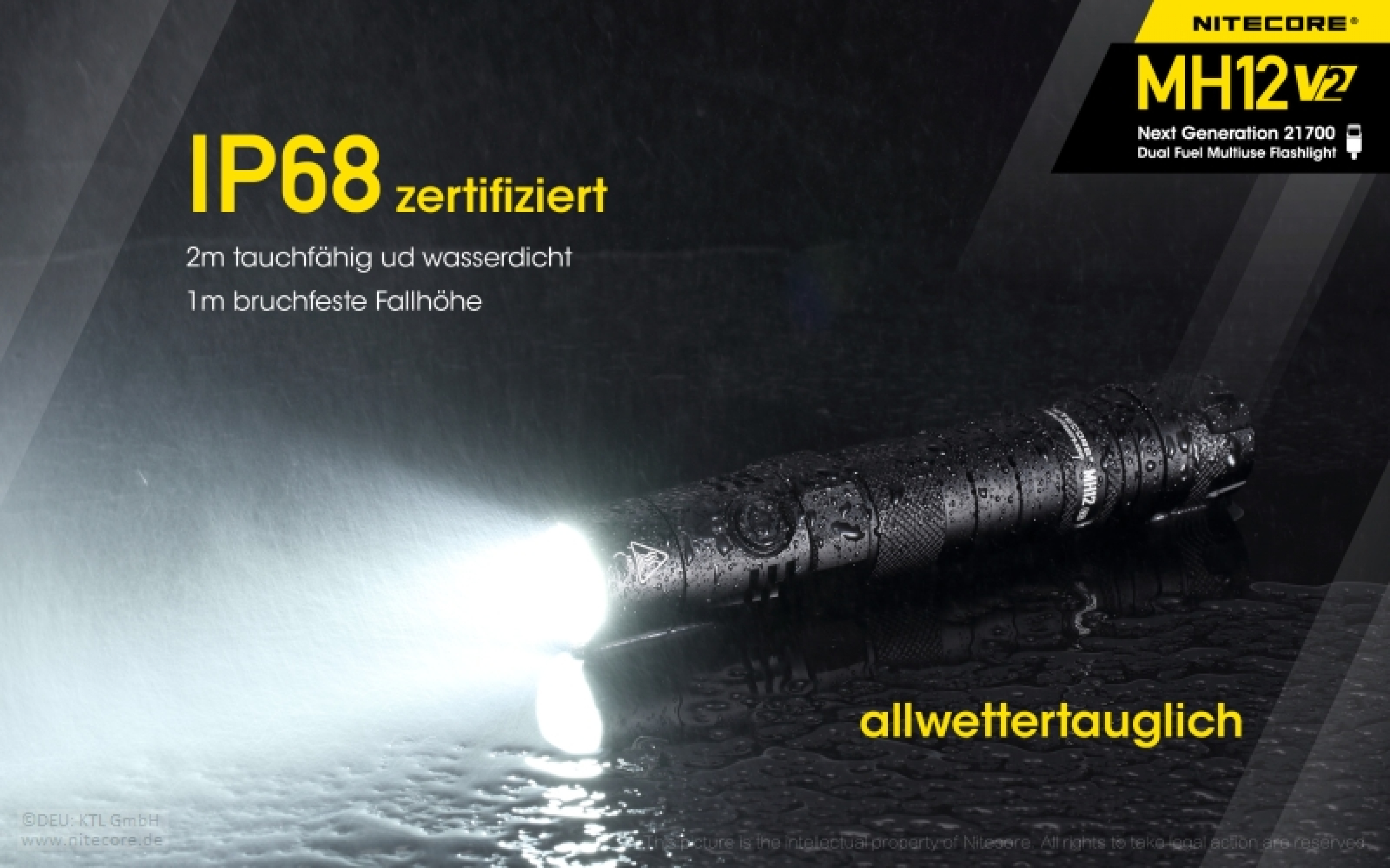 Nitecore Pro Flashlight MH12 V2.0 - 1200 Lumens