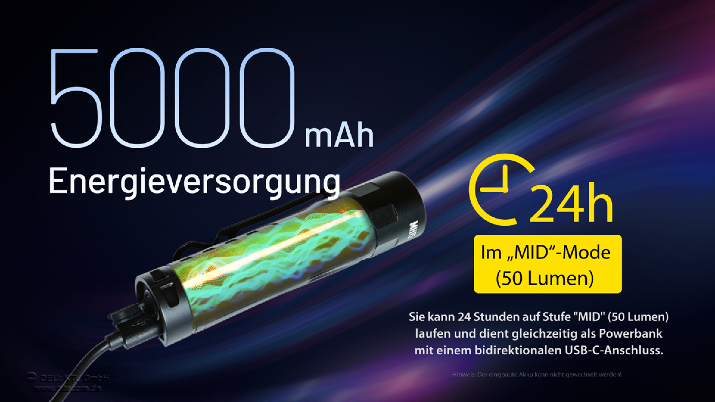 Nitecore flashlight MH15 - 2000 lumens, power bank function