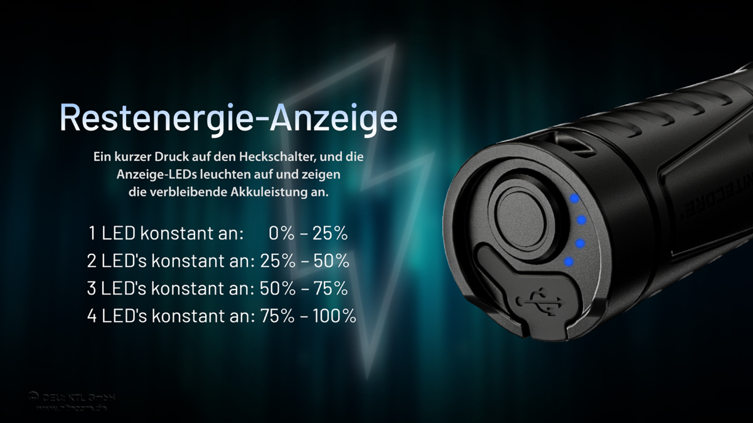 Nitecore flashlight MH15 - 2000 lumens, power bank function