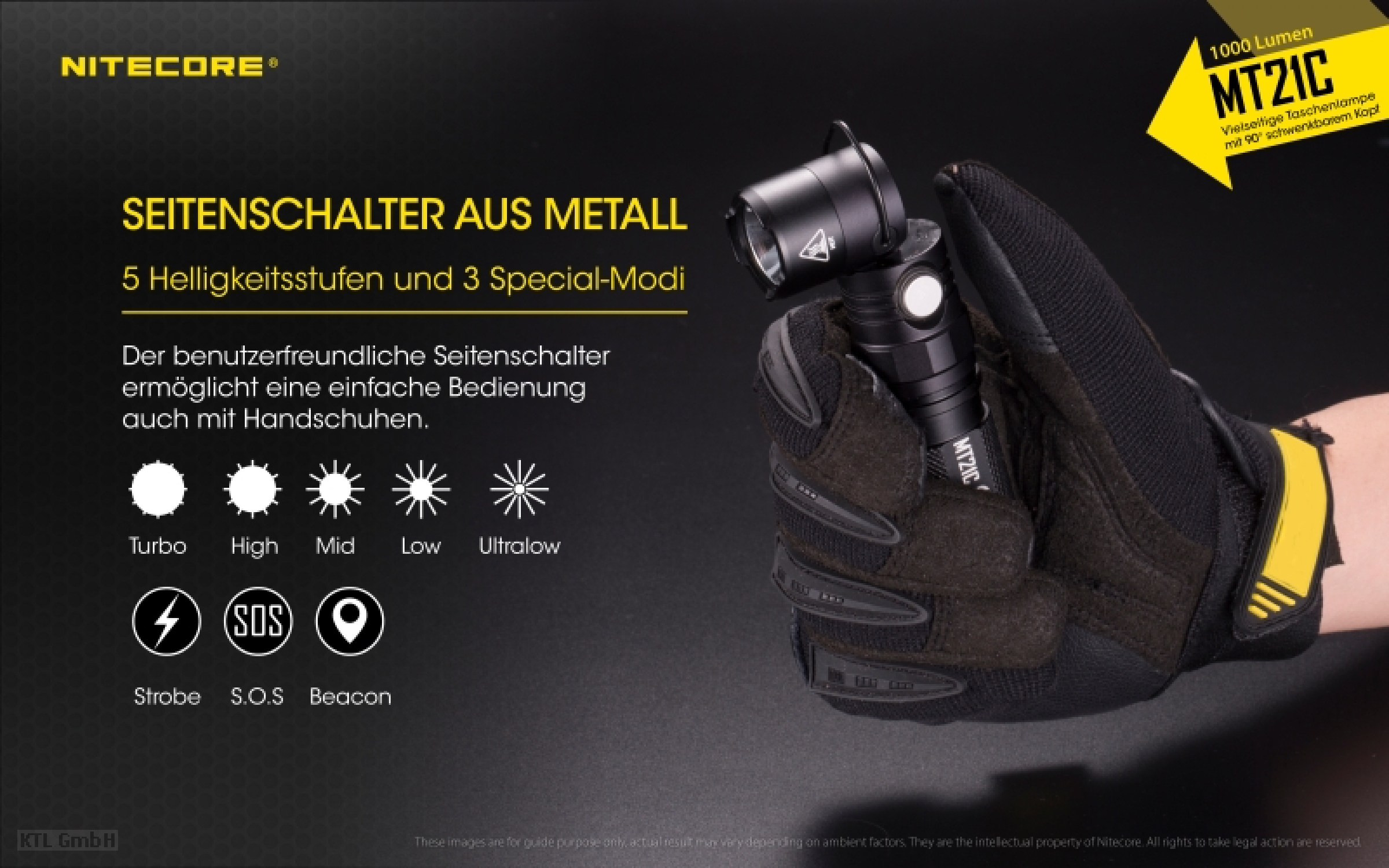Nitecore Pro Taschenlampe MT21C - 1000 Lumen