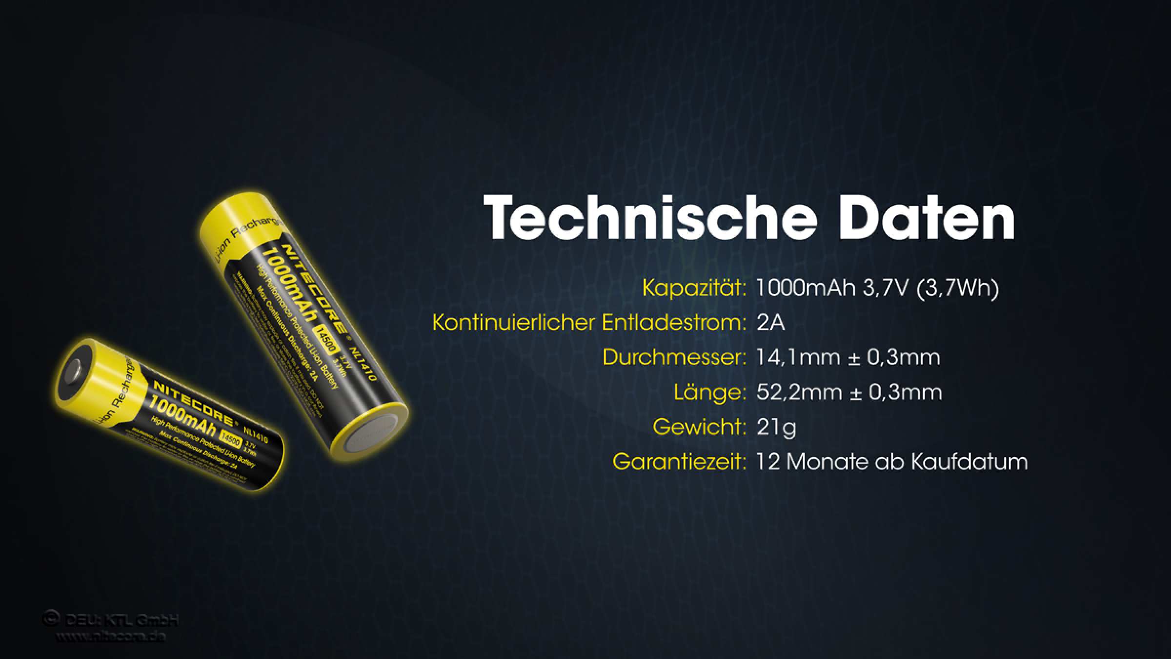 Nitecore  14500 Akku 1000mAh - NL1410