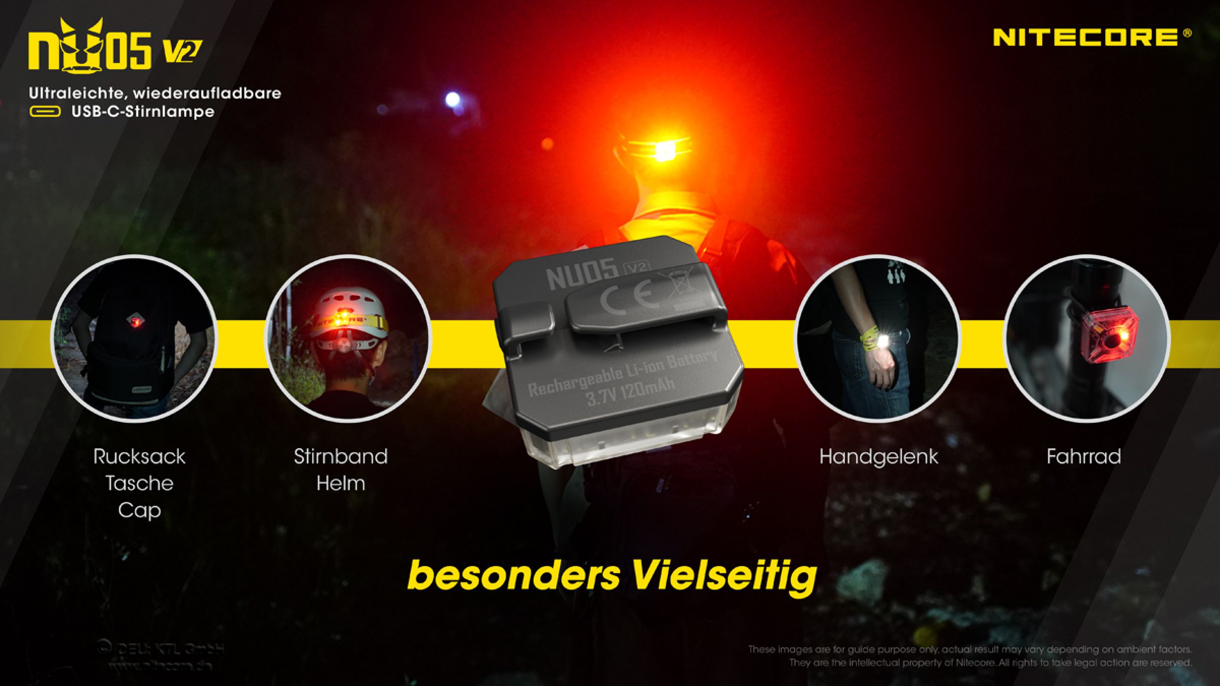 Nitecore Pro Warnlicht NU05 Kit inkl. Kopfband