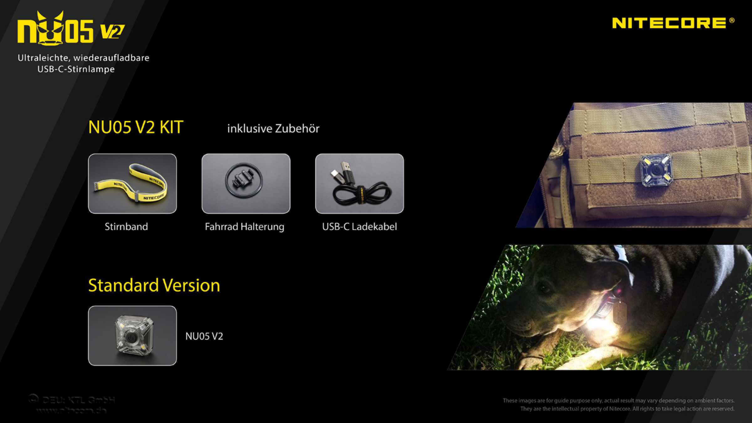 Nitecore Pro Warnlicht NU05 Kit inkl. Kopfband