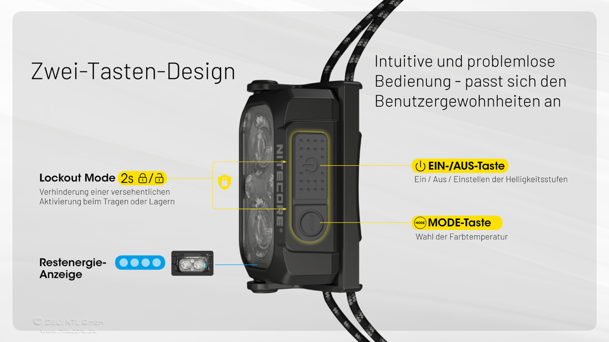 Nitecore Headlamp NU25 MCT UL - 400 Lumens