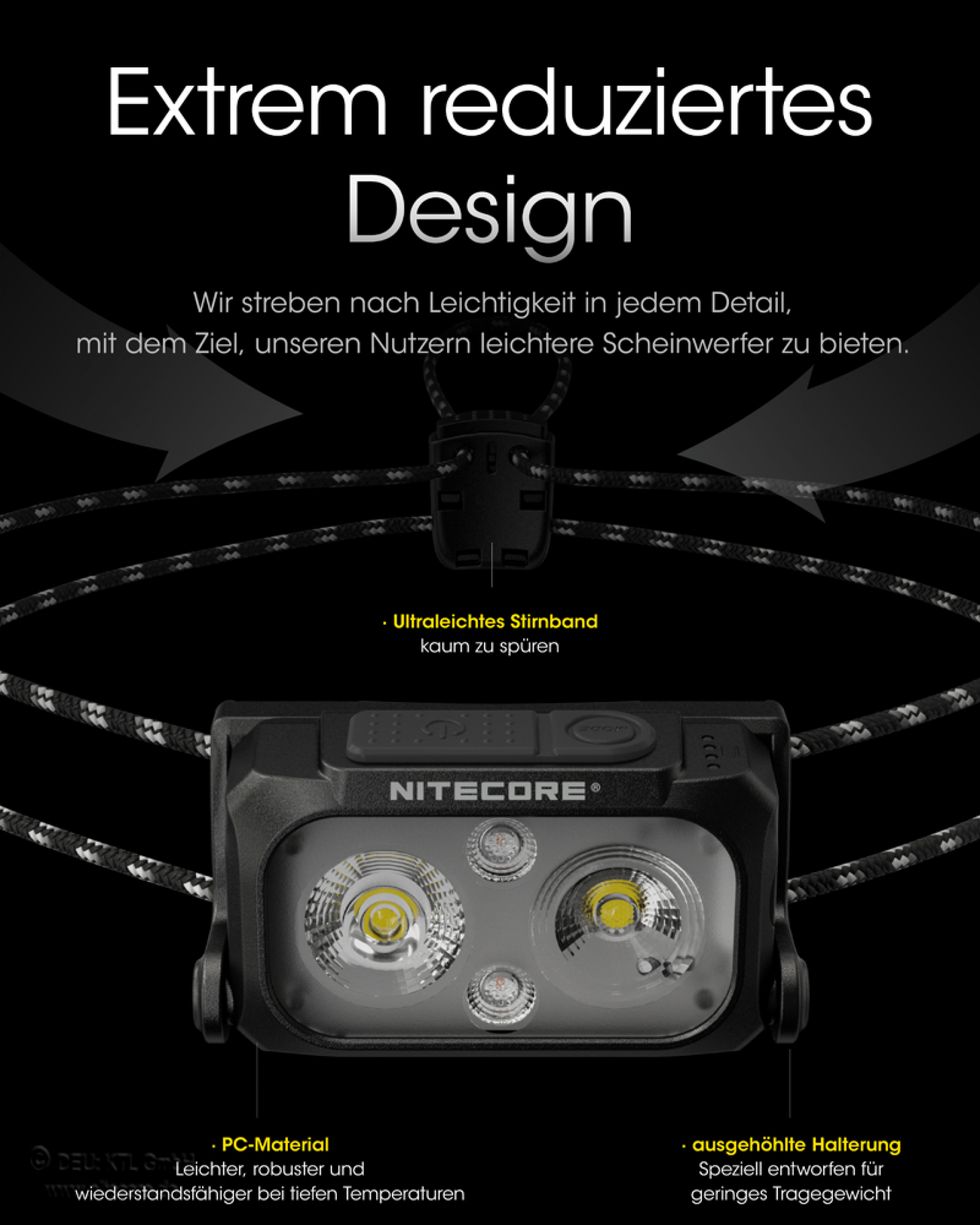 Nitecore Stirnleuchte NU25 Ultralight inkl. Akku