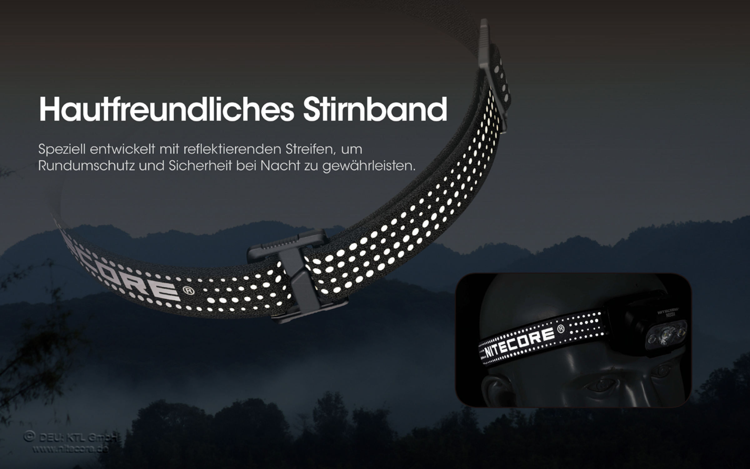 Nitecore Pro Kopfleuchte NU31 blau - 550 Lumen