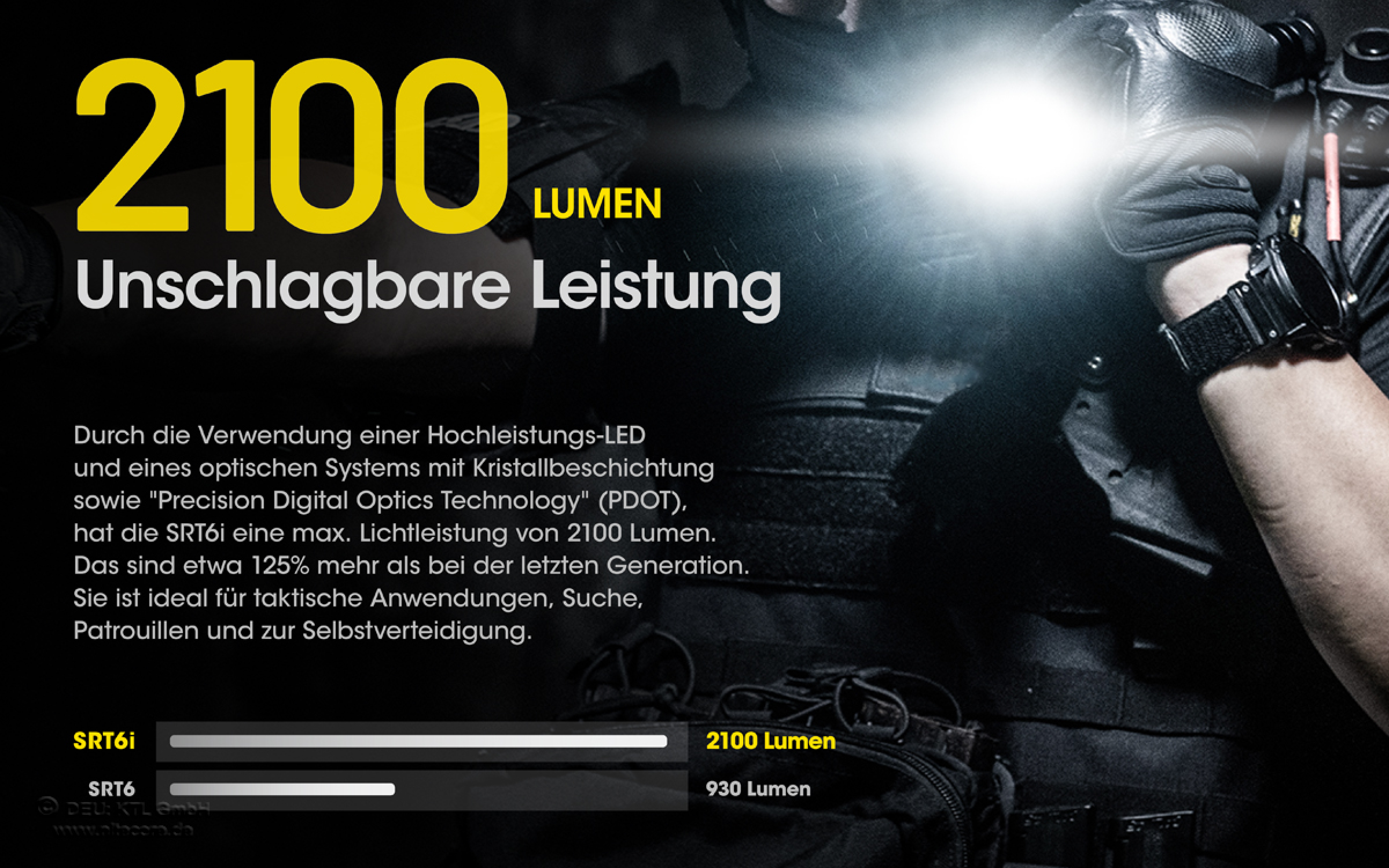 Nitecore Pro Taschenlampe SRT6i - 2100 Lumen