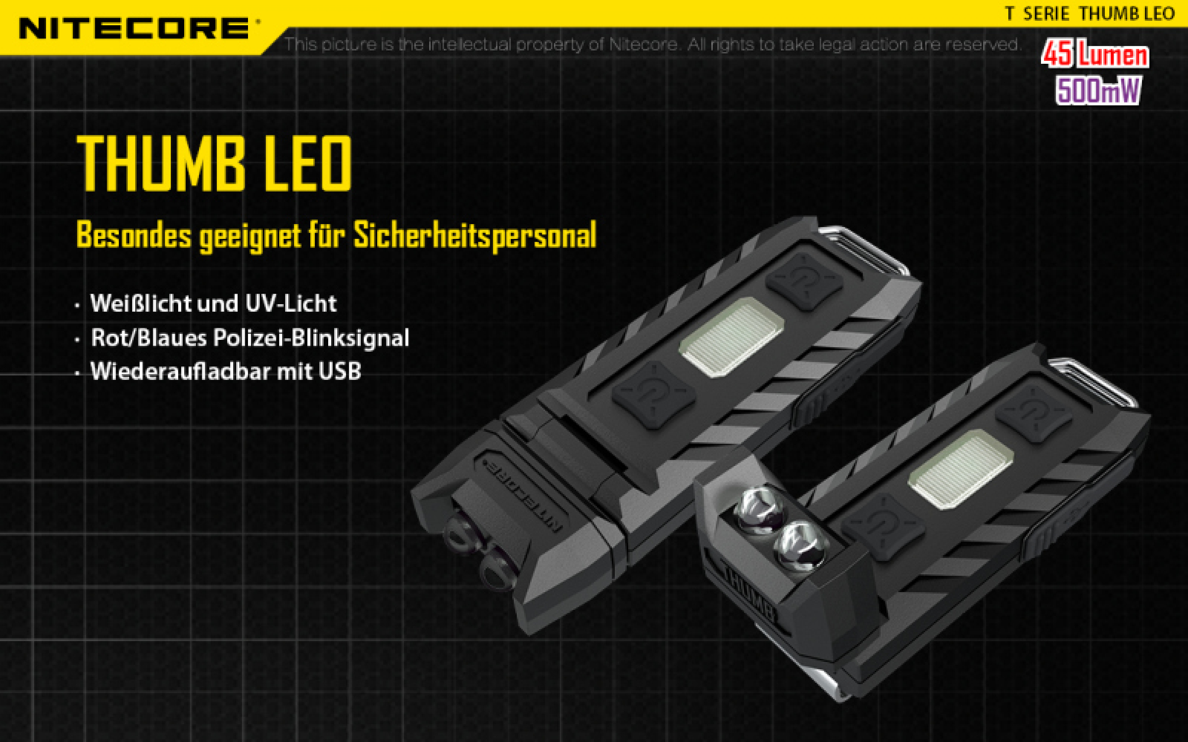 Nitecore Keyring Schlüsselbundlampe Thumb UV