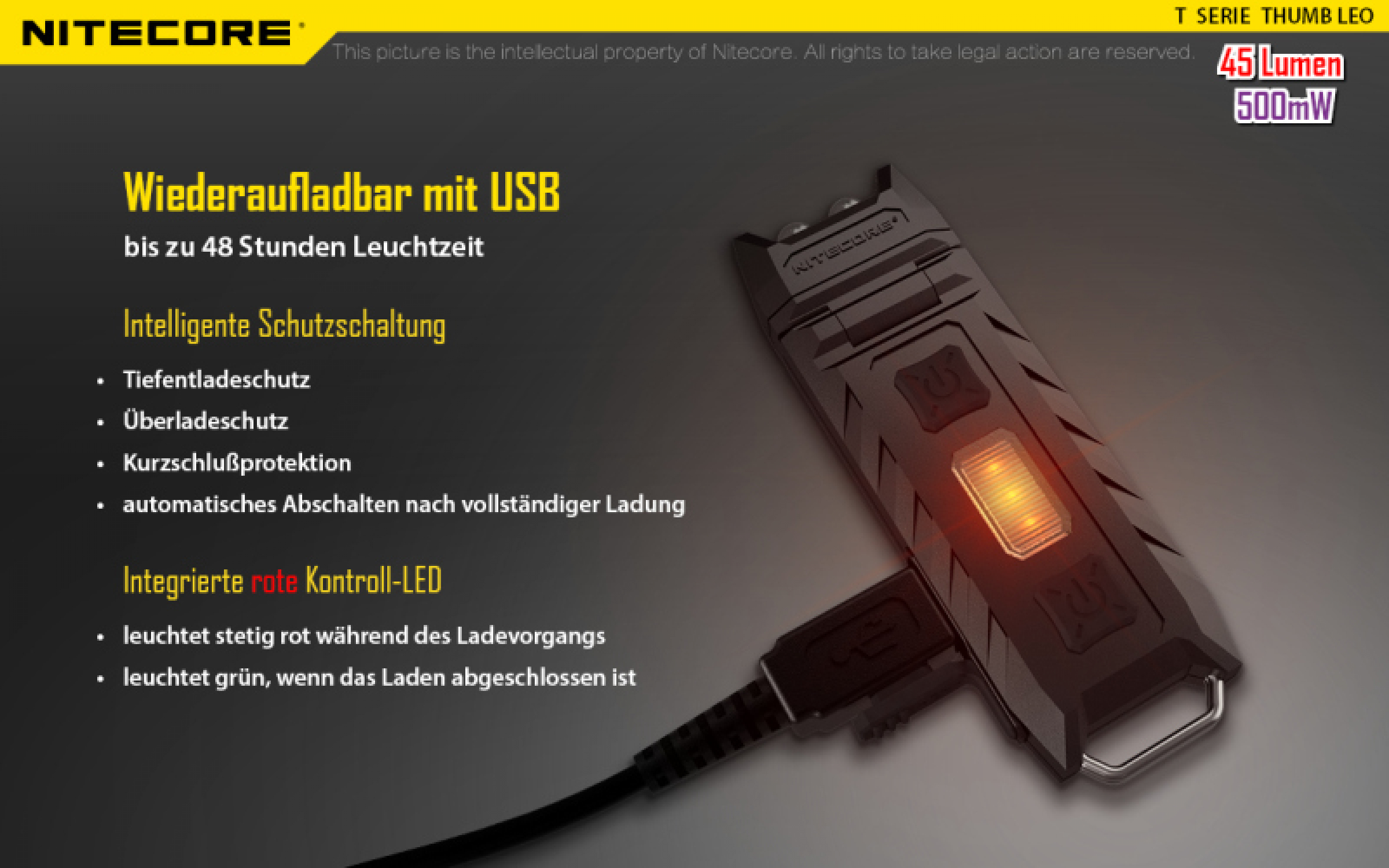 Nitecore Keyring Schlüsselbundlampe Thumb UV