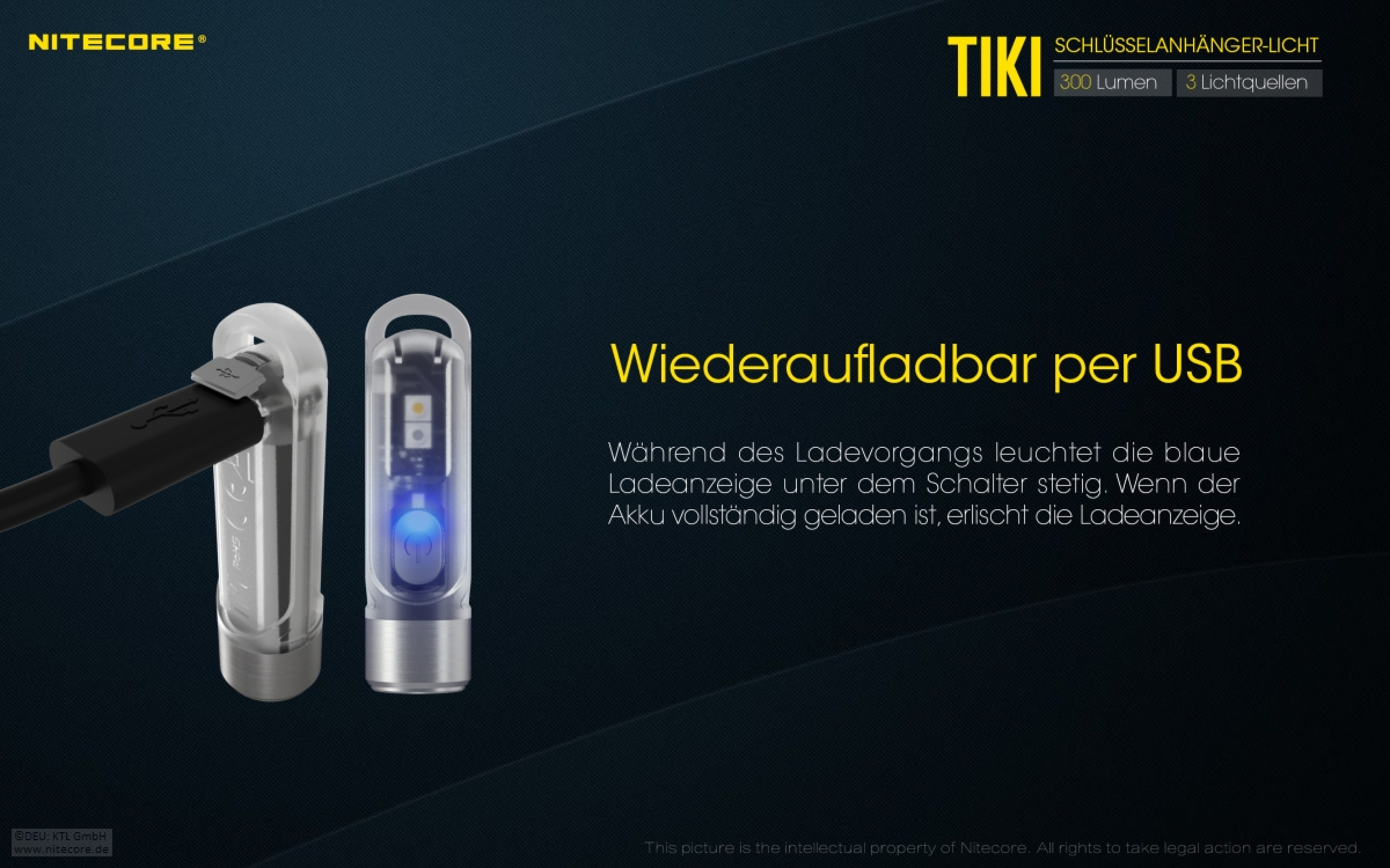 Nitecore Keyring Schlüsselbundleuchte TIKI LE 300 Lumen