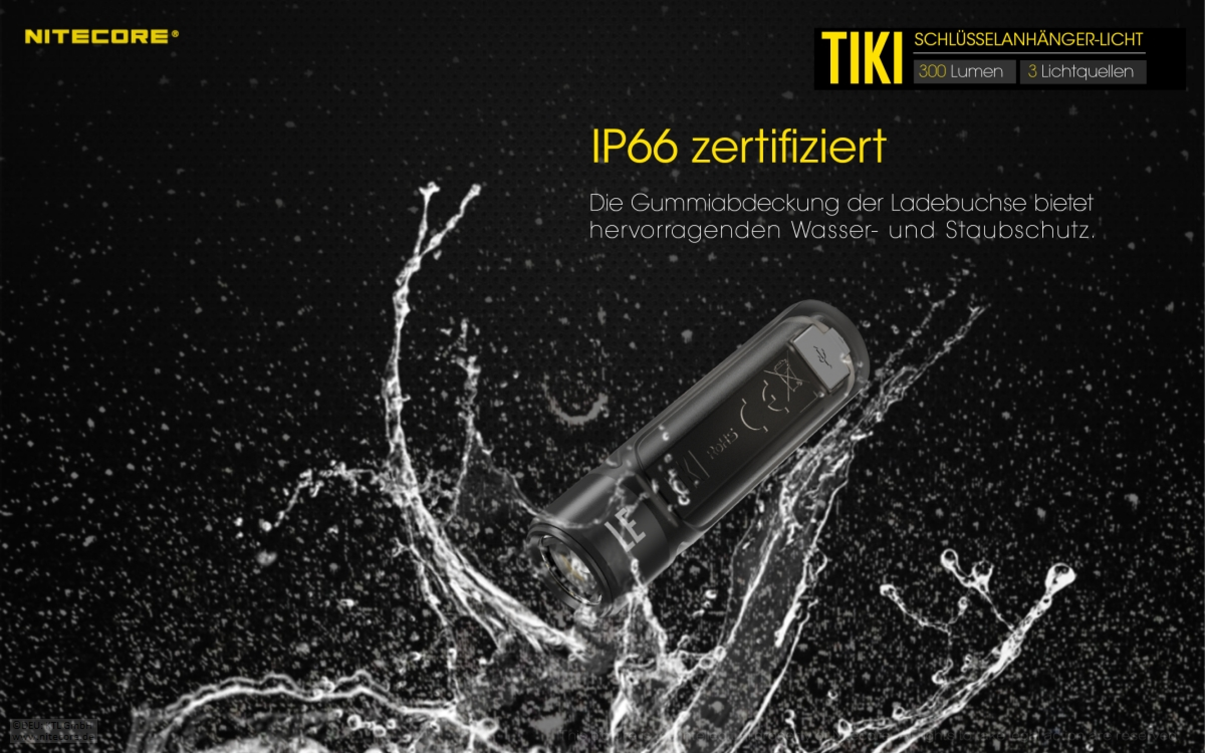 Nitecore Keyring Schlüsselbundleuchte TIKI LE 300 Lumen