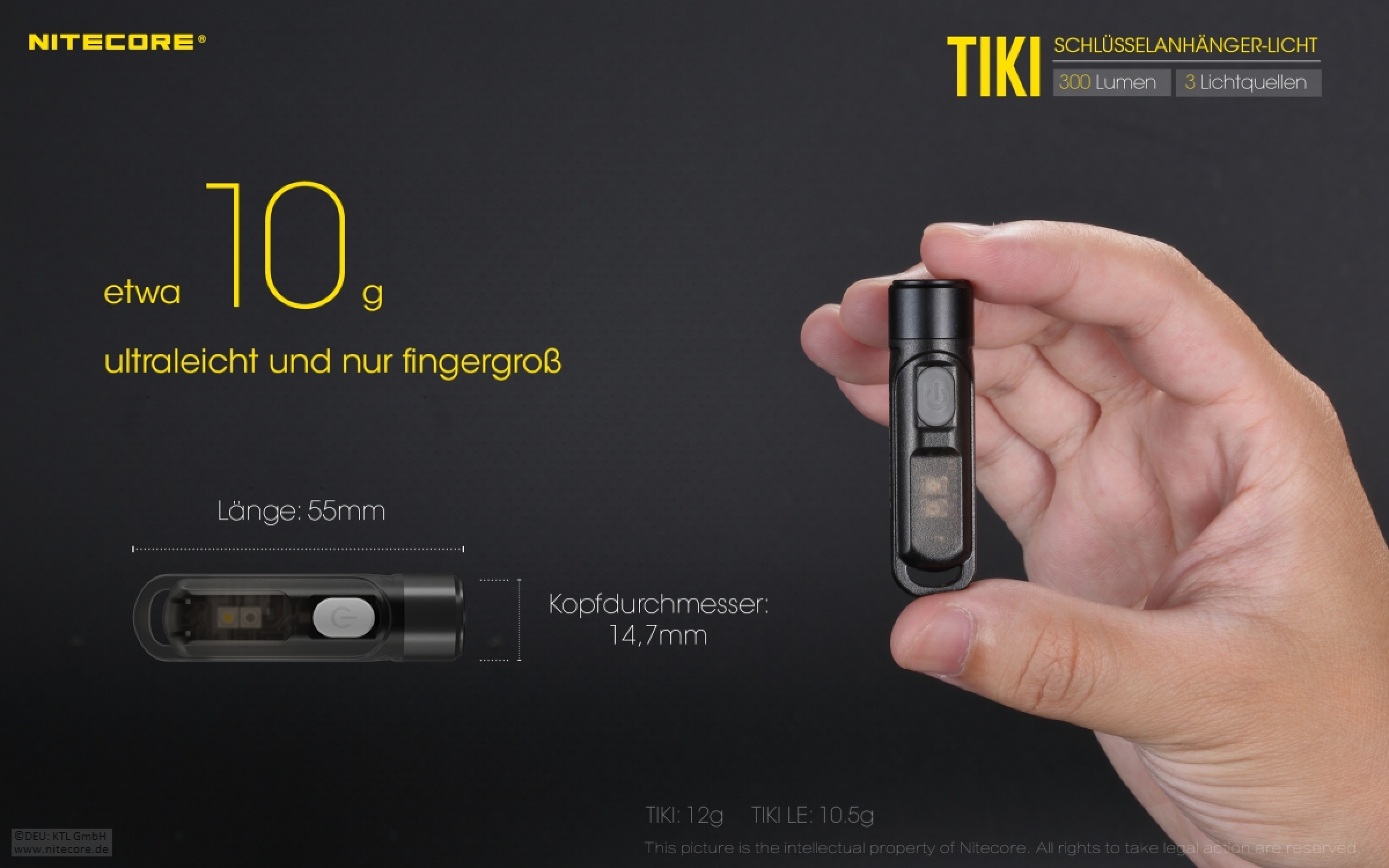 Nitecore TIKI UV Taschenlampe Schlüsselbundleuchte