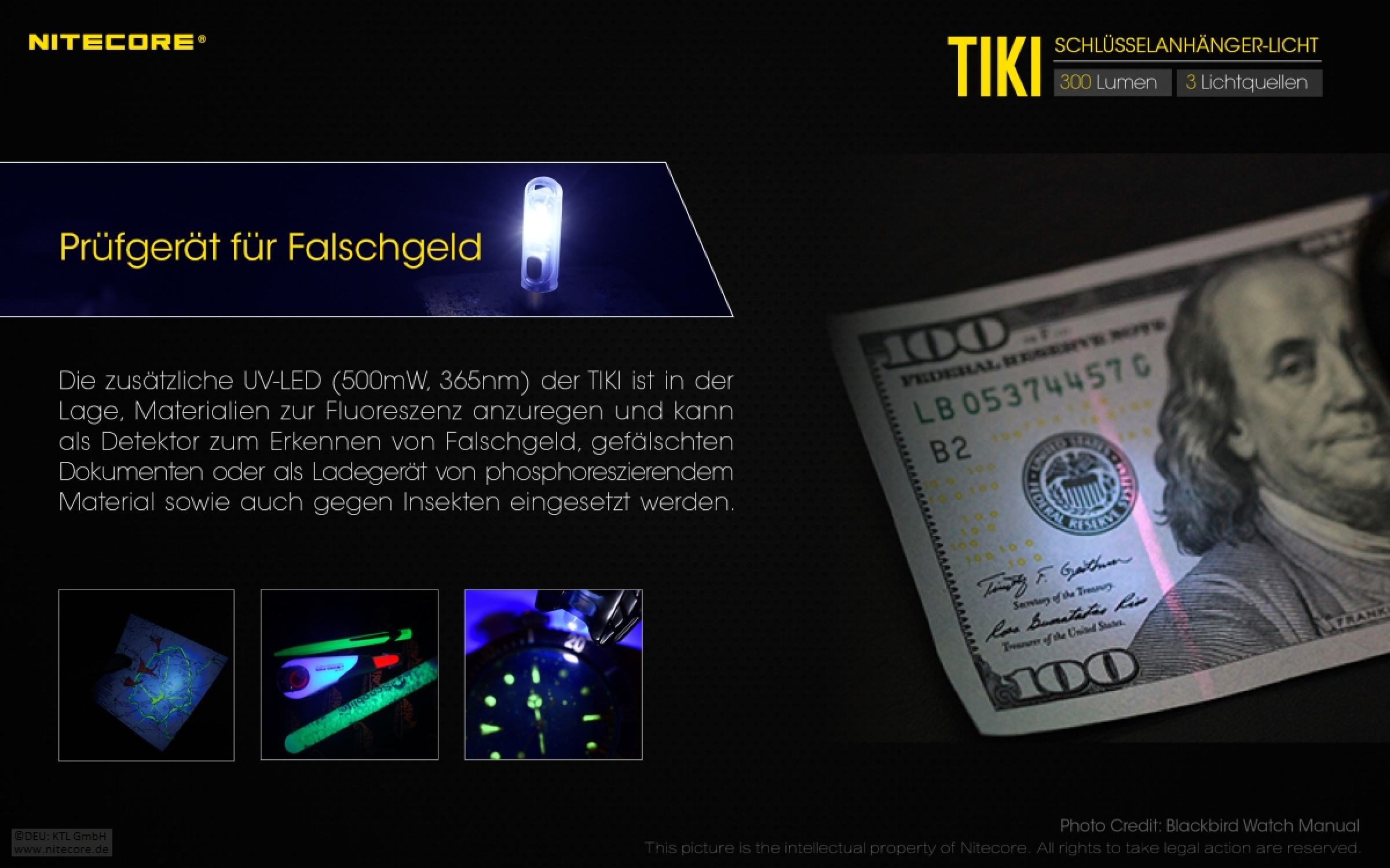 Nitecore TIKI UV Taschenlampe Schlüsselbundleuchte