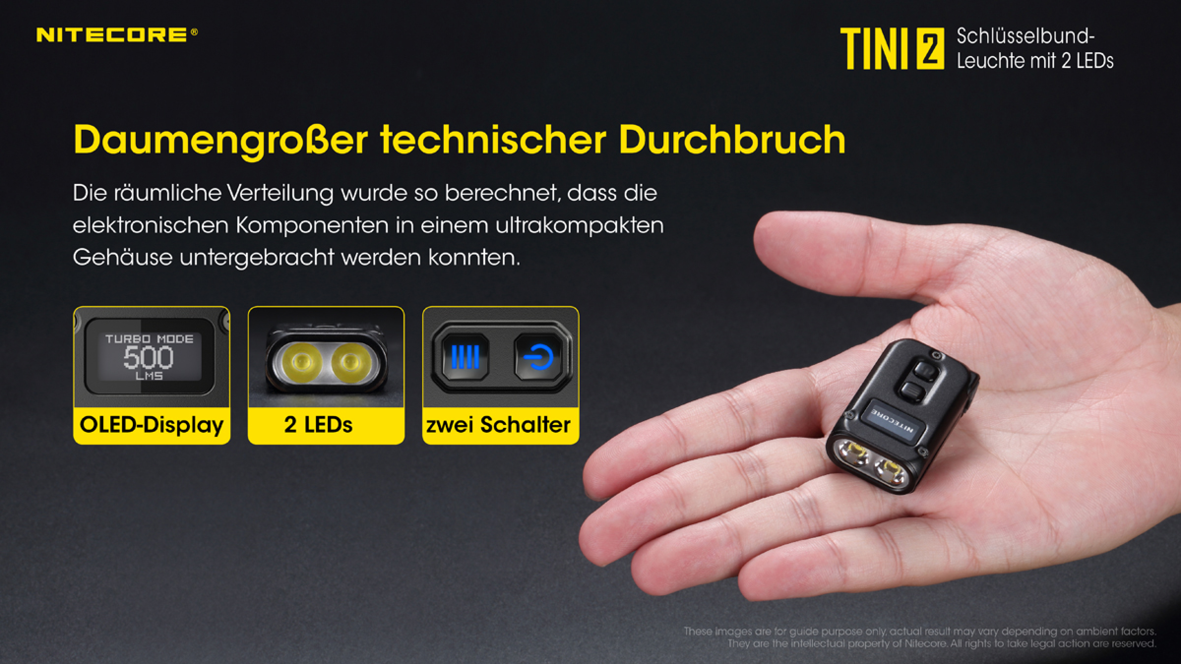 Nitecore Keyring Schlüsselbundleuchte TINI 2 - schwarz