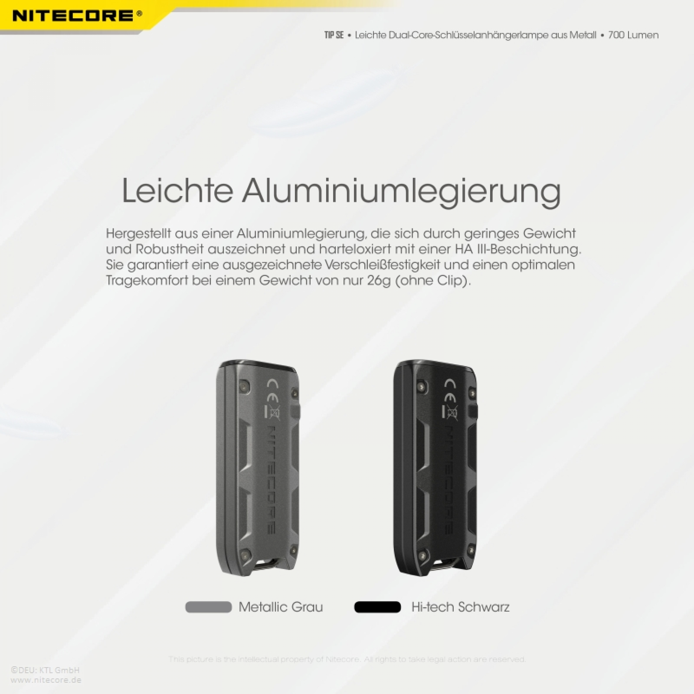 Nitecore Keyring Schlüsselbundlampe TIP SE - grau