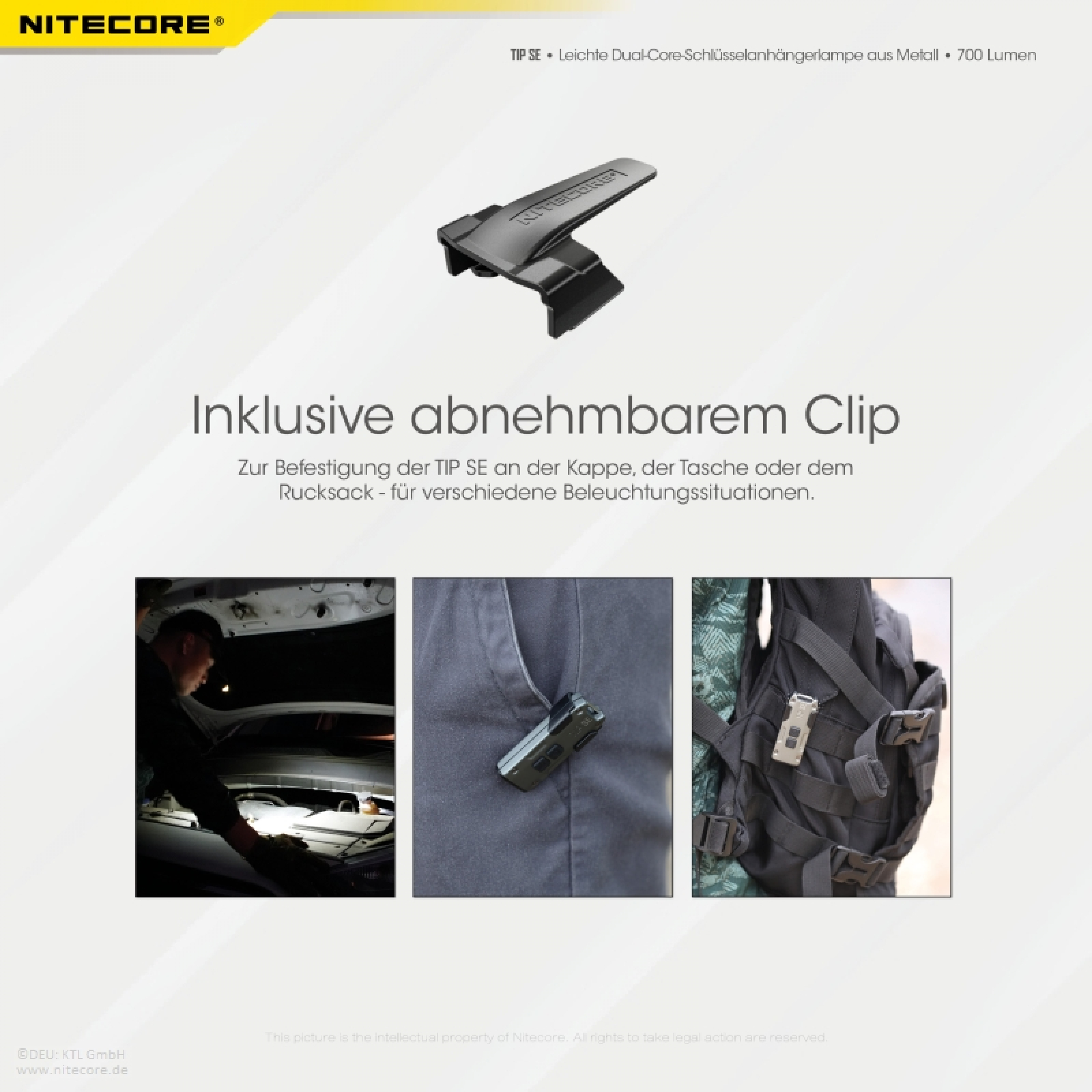 Nitecore Keyring Schlüsselbundlampe TIP SE - grau