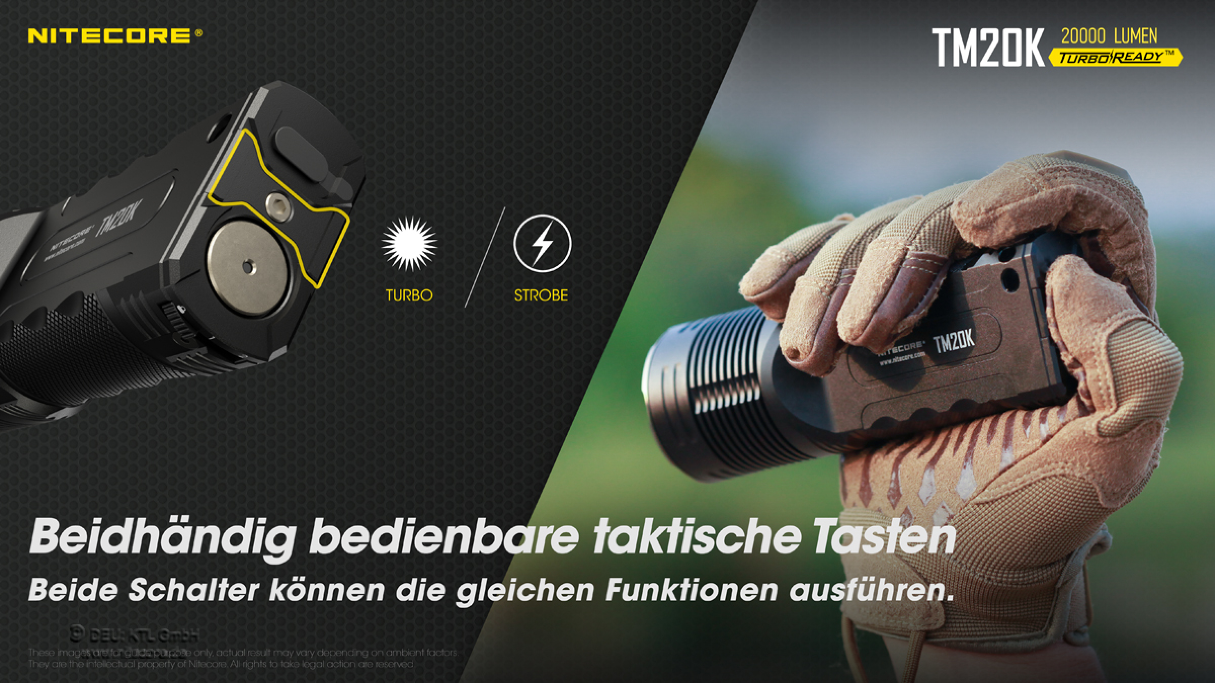 Nitecore Pro Taschenlampe TM20K - 20000 Lumen inkl. Akku