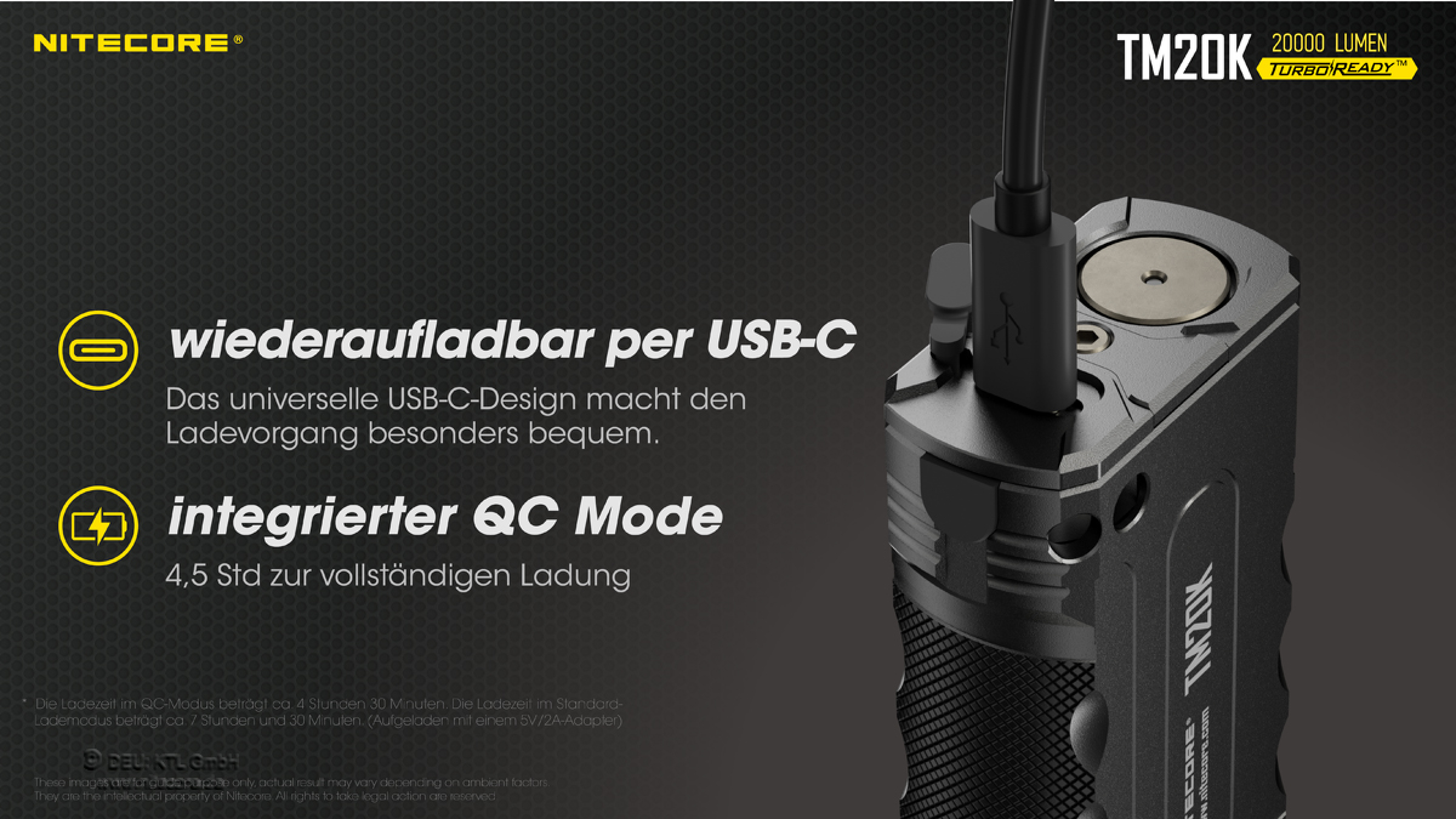 Nitecore Pro Taschenlampe TM20K - 20000 Lumen inkl. Akku