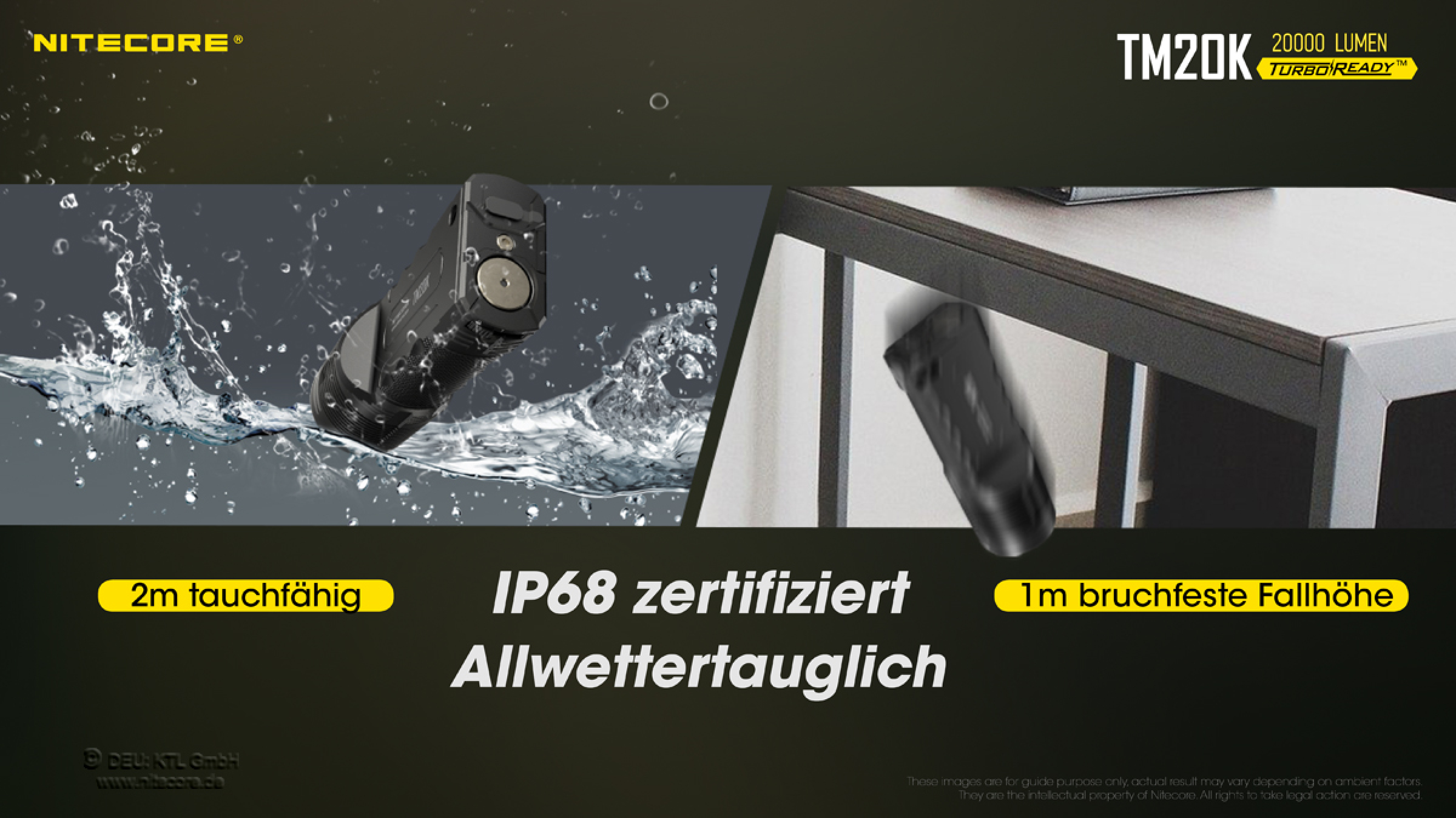 Nitecore Pro Taschenlampe TM20K - 20000 Lumen inkl. Akku