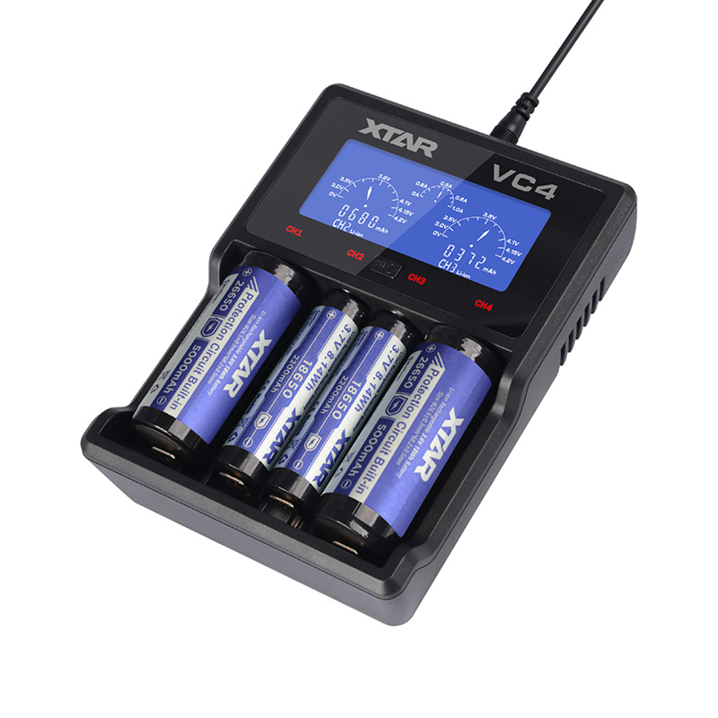 XTAR Charger VC4 Ladegerät für 4 x 18650 Li-Ion & Ni-MH Akkus