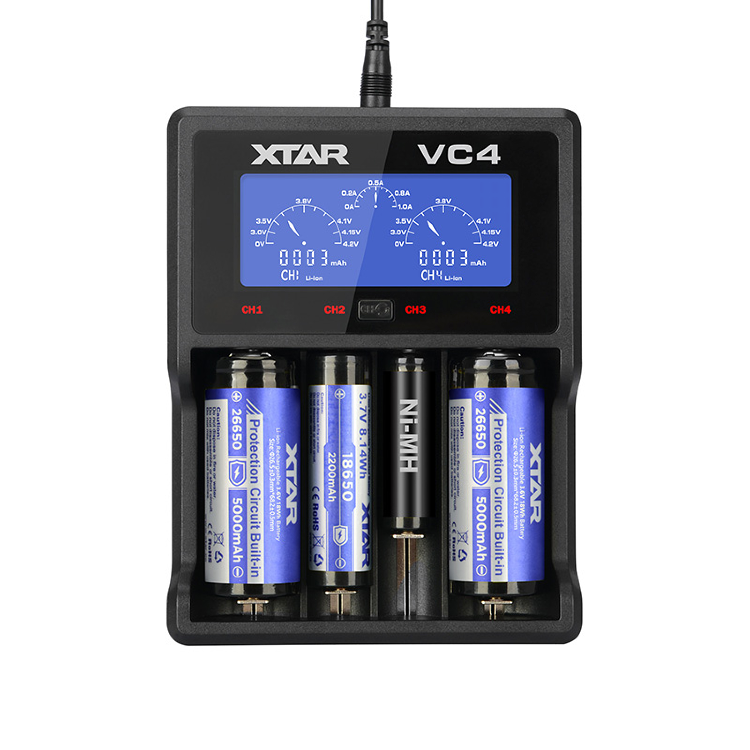 XTAR Charger VC4 Ladegerät für 4 x 18650 Li-Ion & Ni-MH Akkus