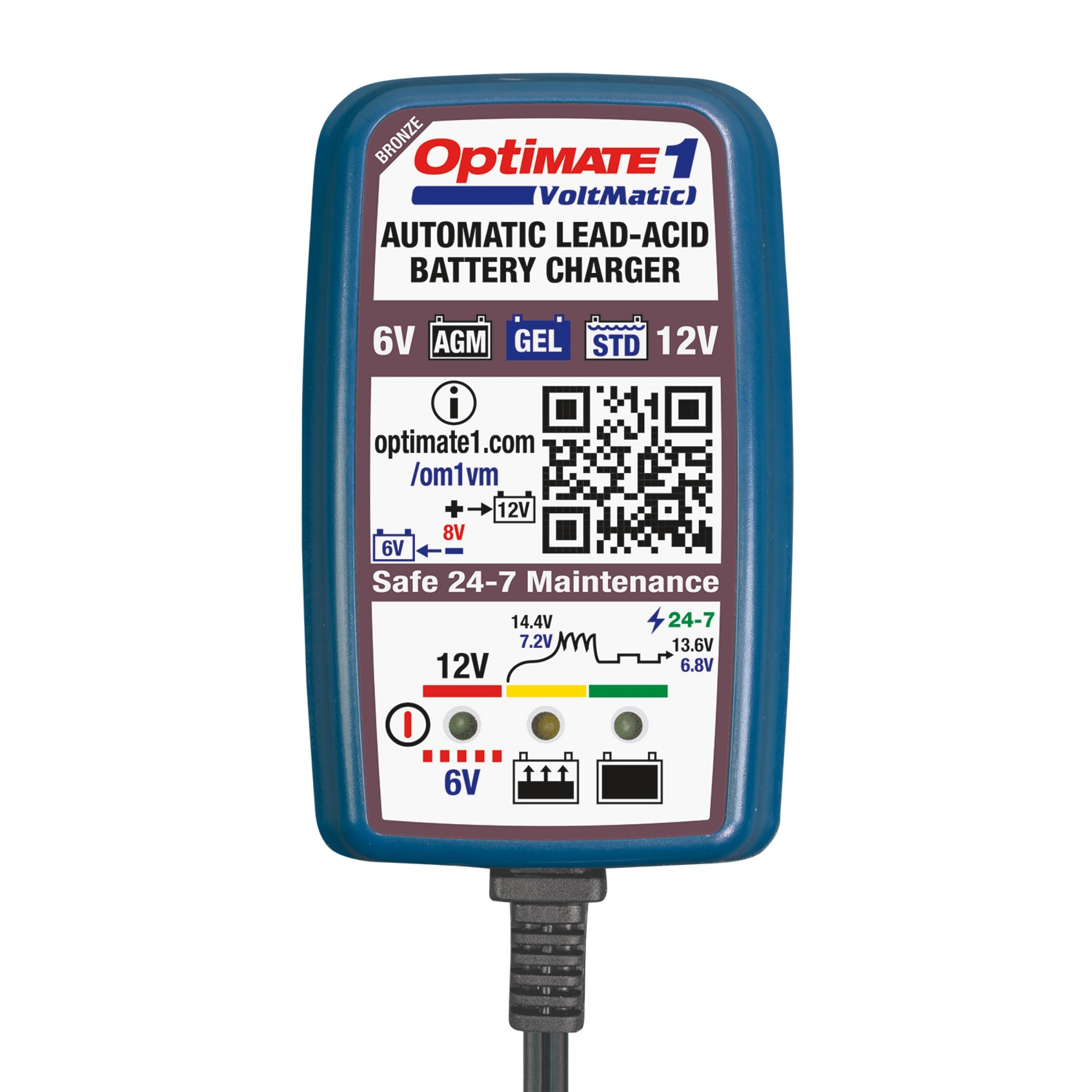Optimate 1 Ladegerät VOLTMATIC für 6V/12V 0,6A AGM GEL & STD