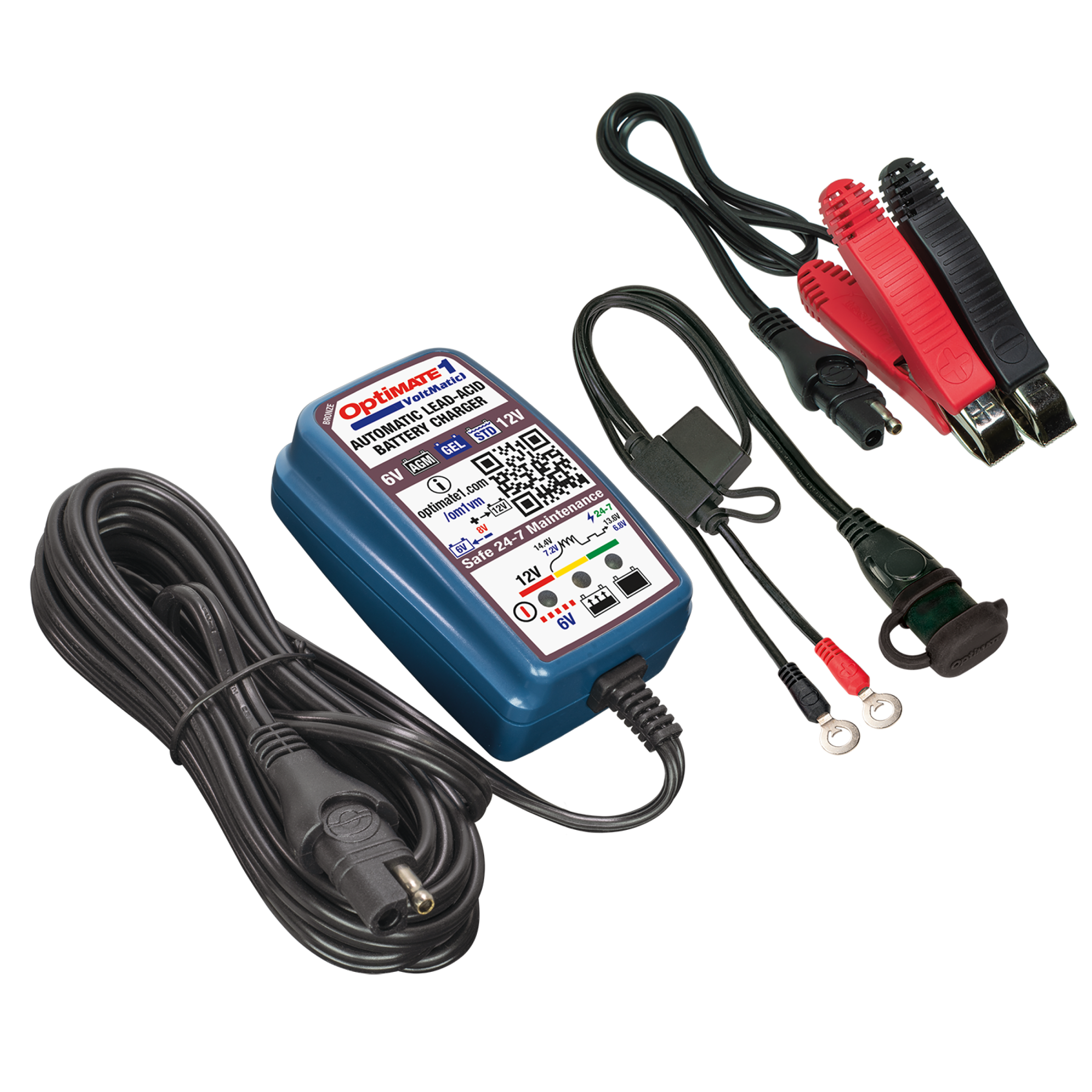 Optimate 1 Ladegerät VOLTMATIC für 6V/12V 0,6A AGM GEL & STD