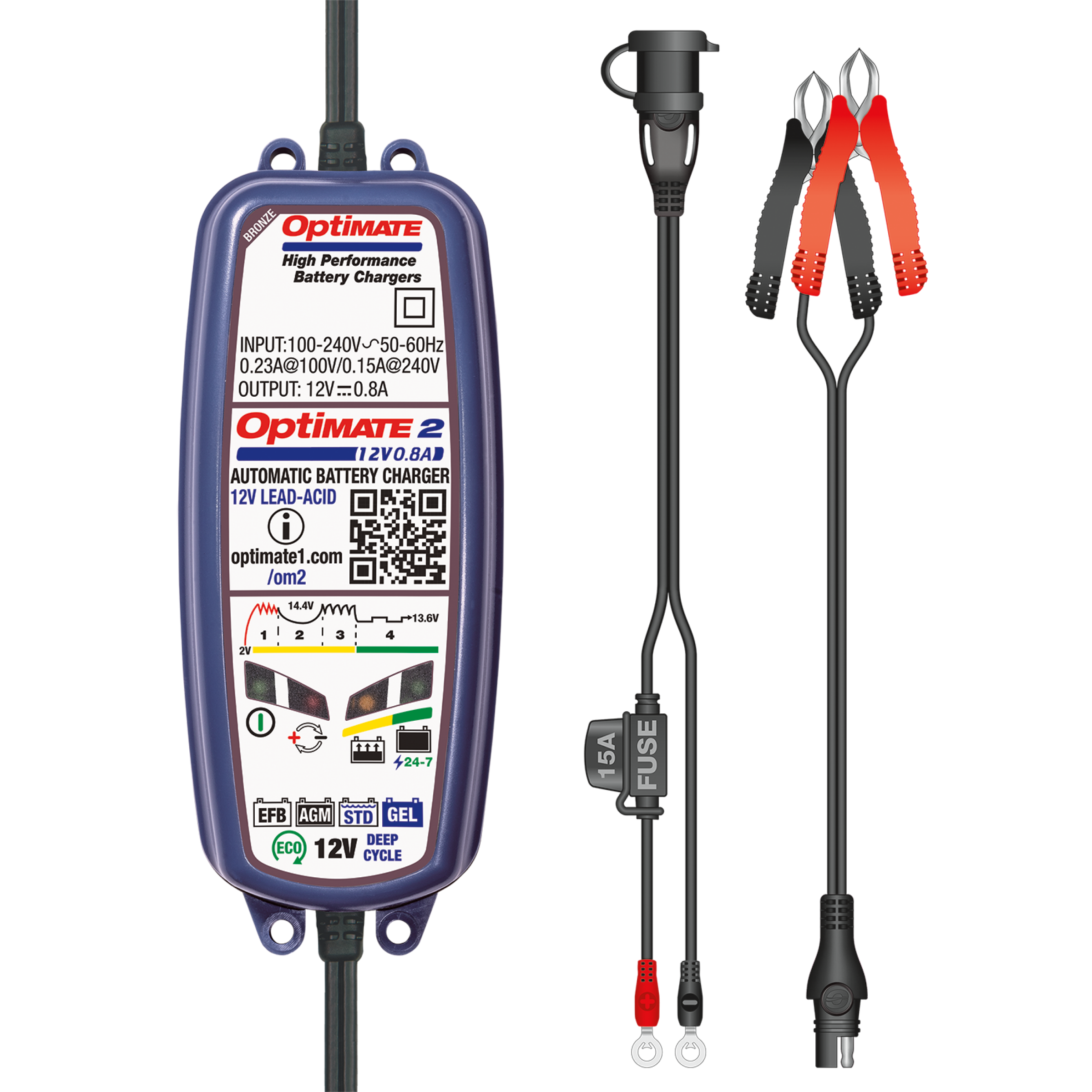 Optimate 2 Ladegerät - TM420 - 12V - 0.8A