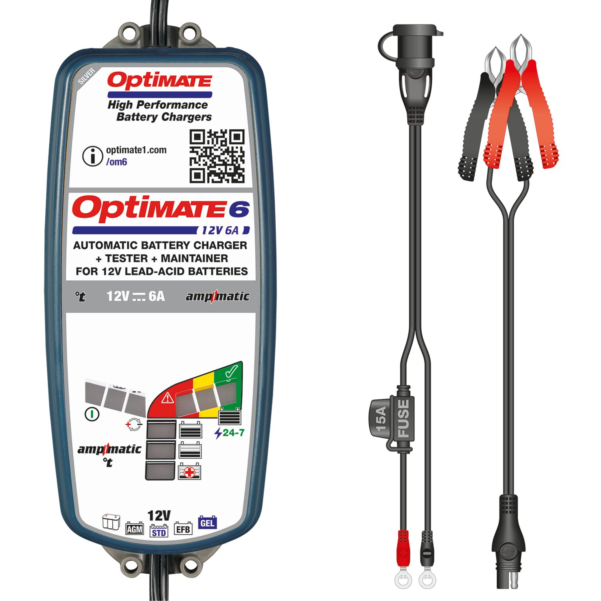 Optimate Ladegerät 6 AMPMATIC 12V 3 bis 144Ah TM360