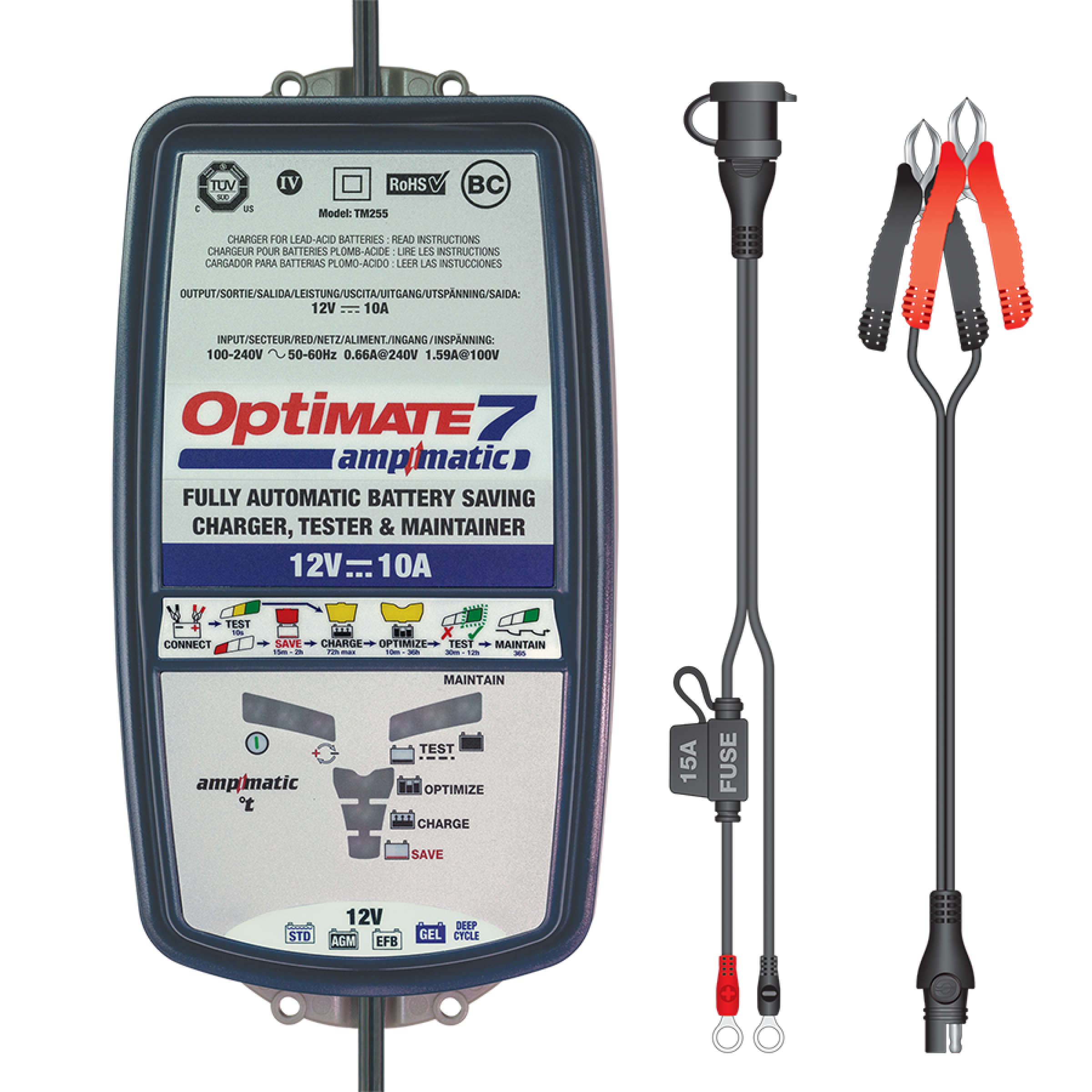 Optimate Ladegerät 7 AMPMATIC 12V 3 bis 240Ah