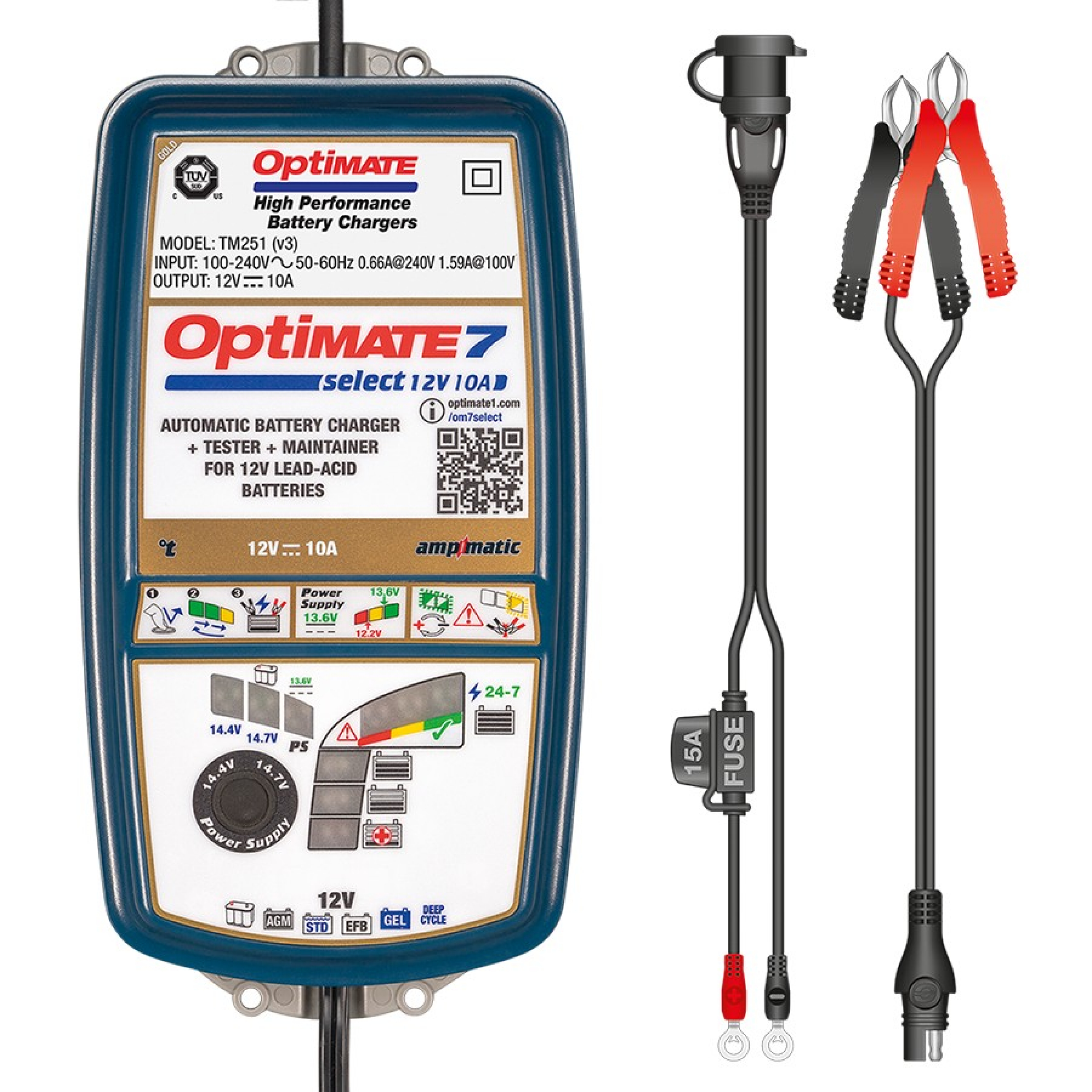 Optimate 7 SELECT Ladegerät 12V 3 – 240Ah