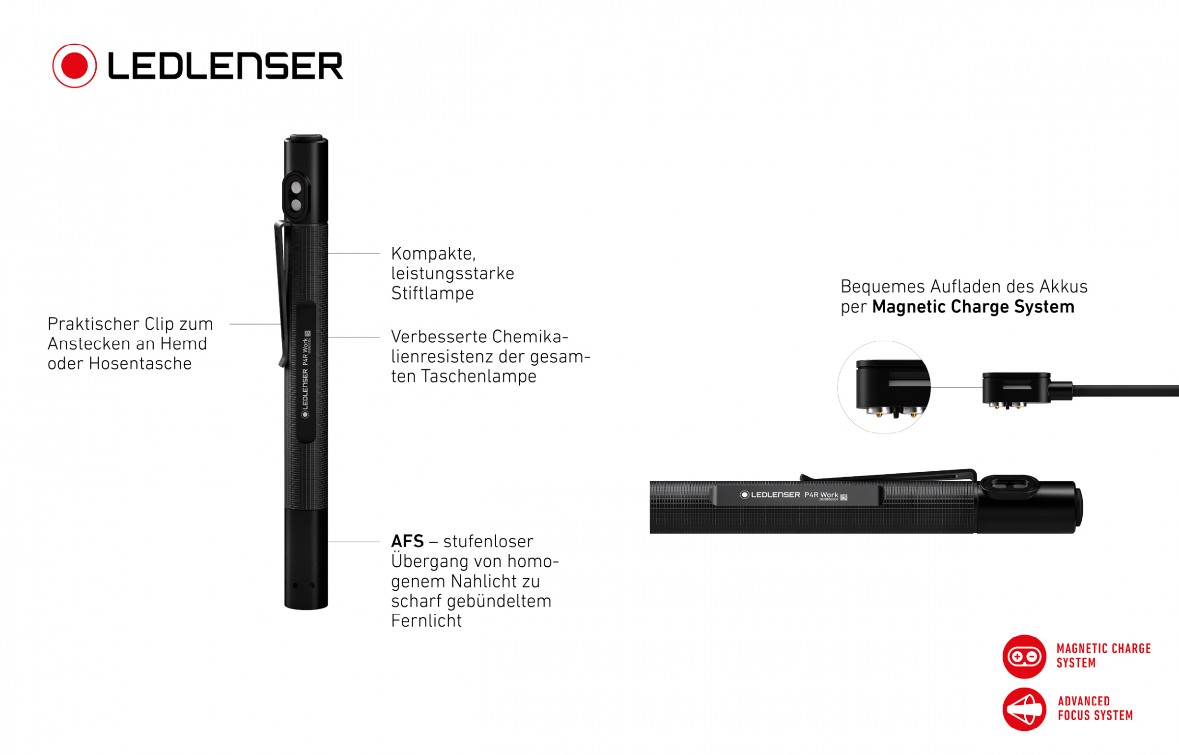 Led Lenser Penlight P4R Work inkl. Li-ion Akku