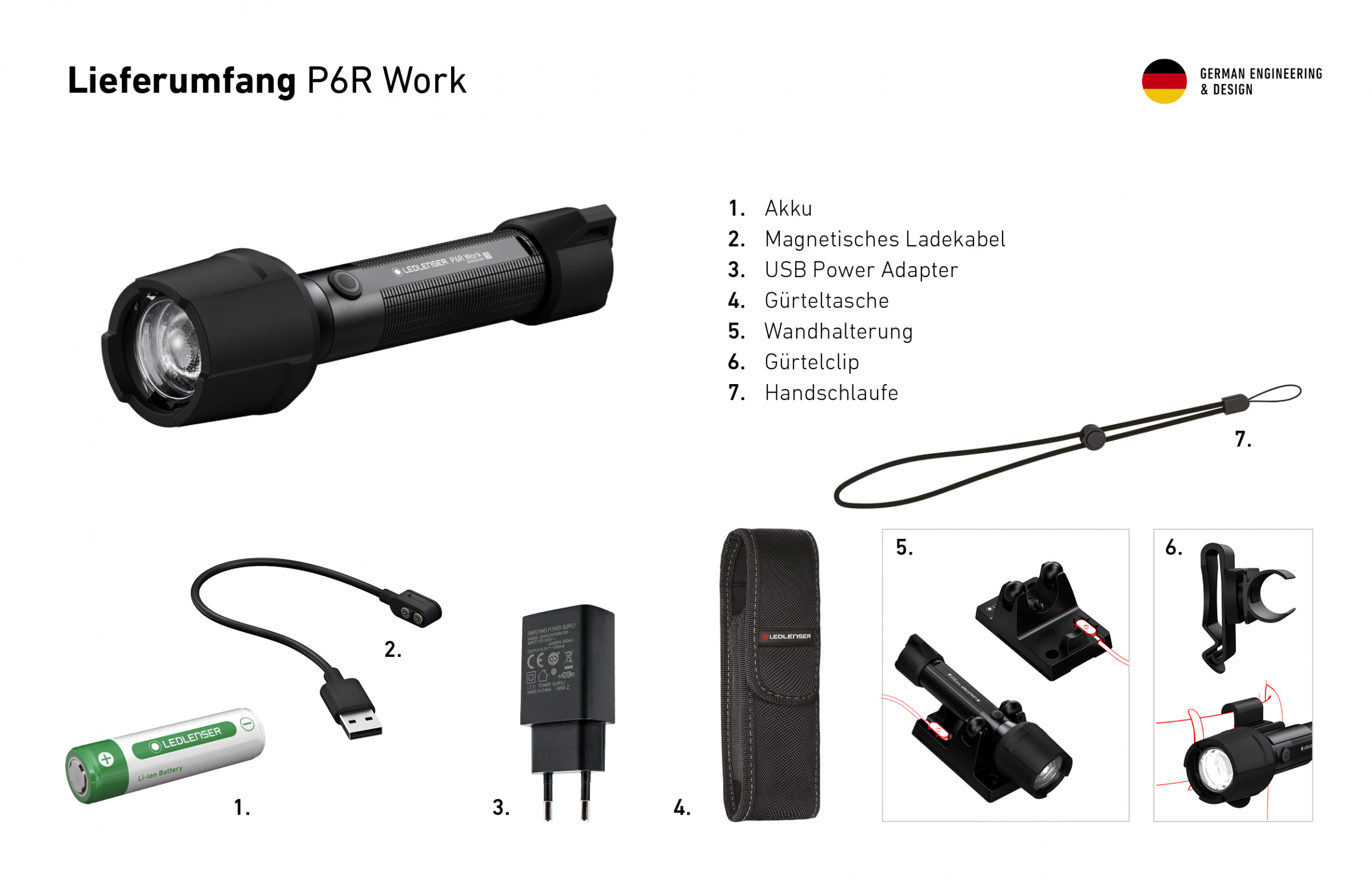 Led Lenser Taschenlampe P6R Work inkl. Li-ion Akku