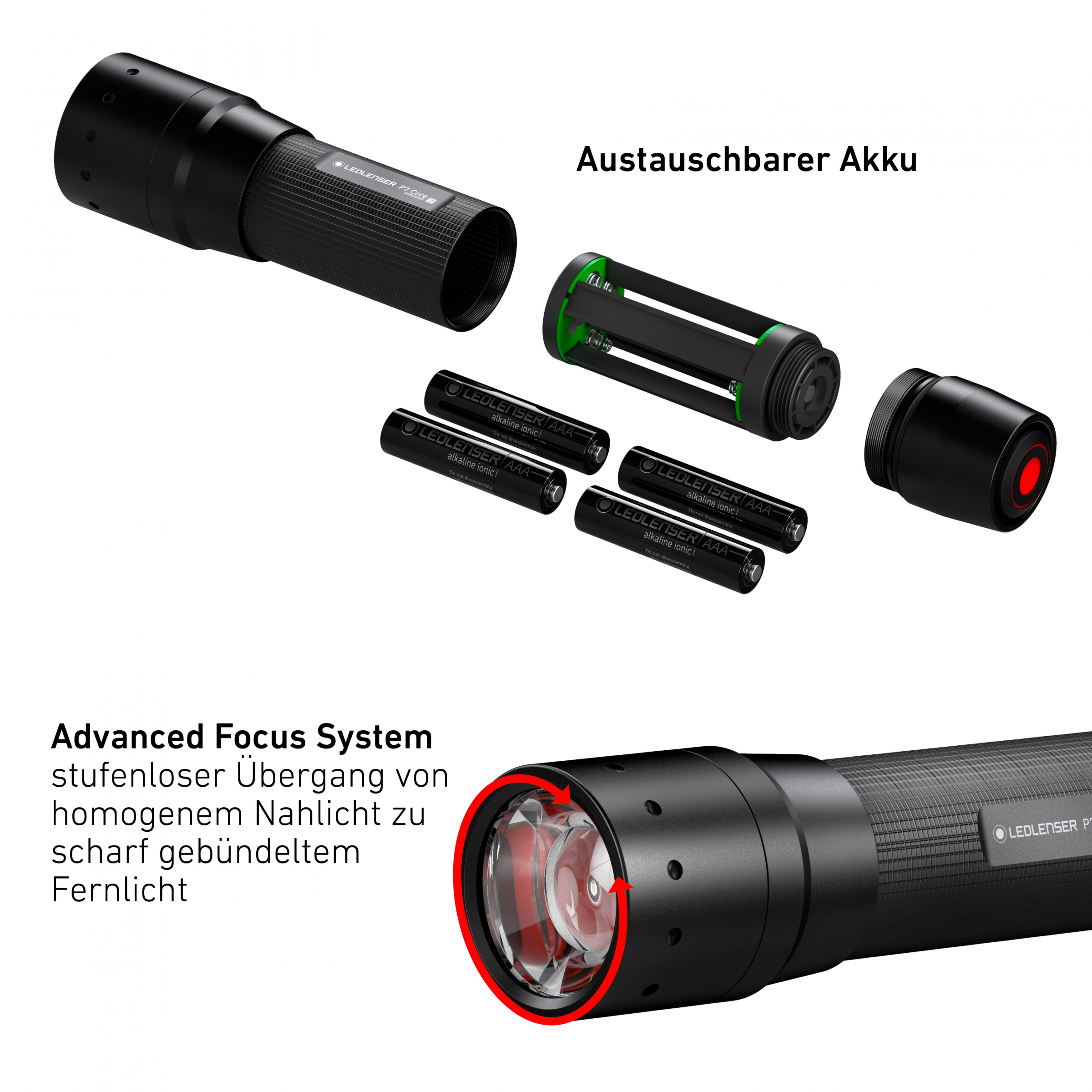 Led Lenser Taschenlampe P7 Core inkl. 4 x AAA