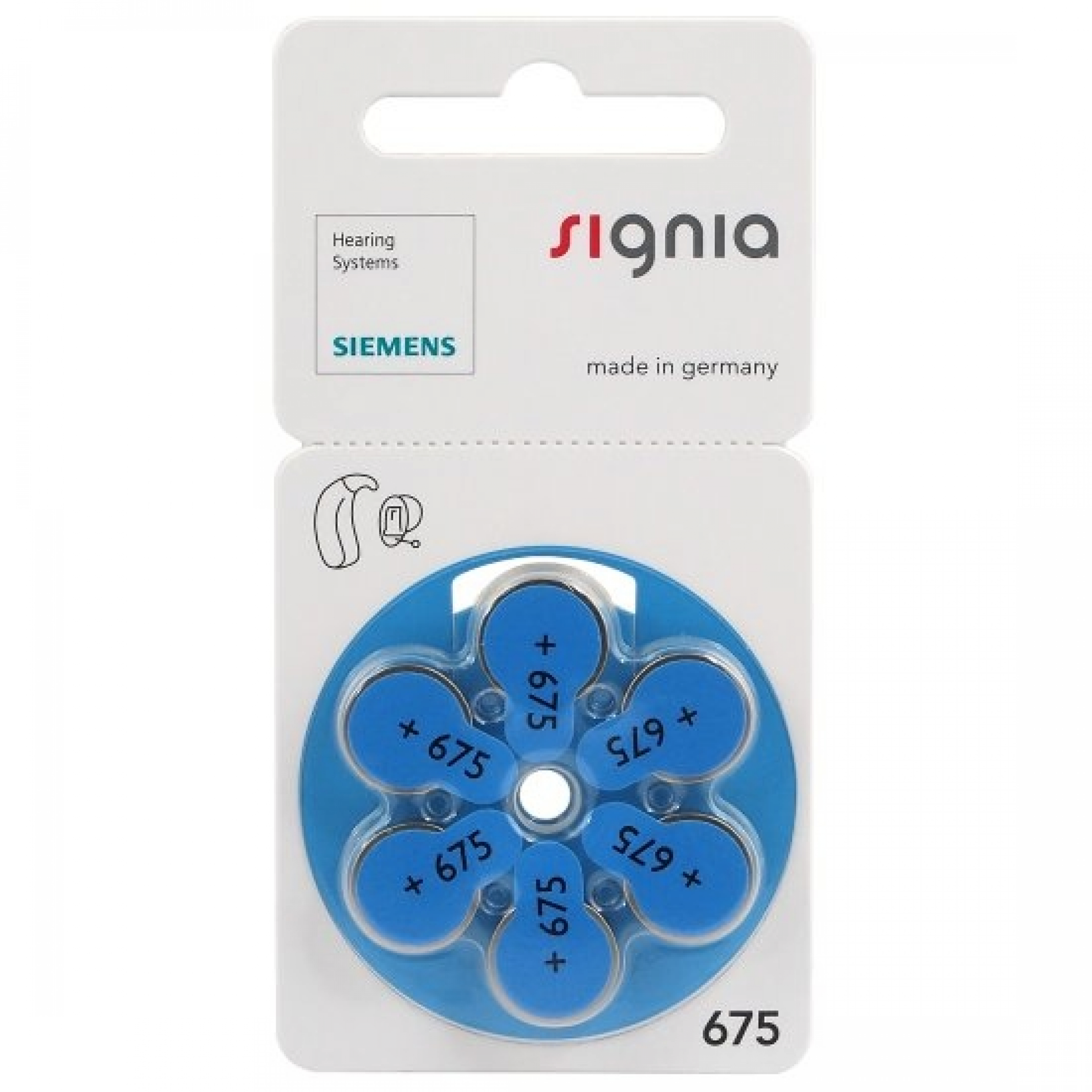 Siemens Signia S675 Hörgerätebatterie - 6er Blister