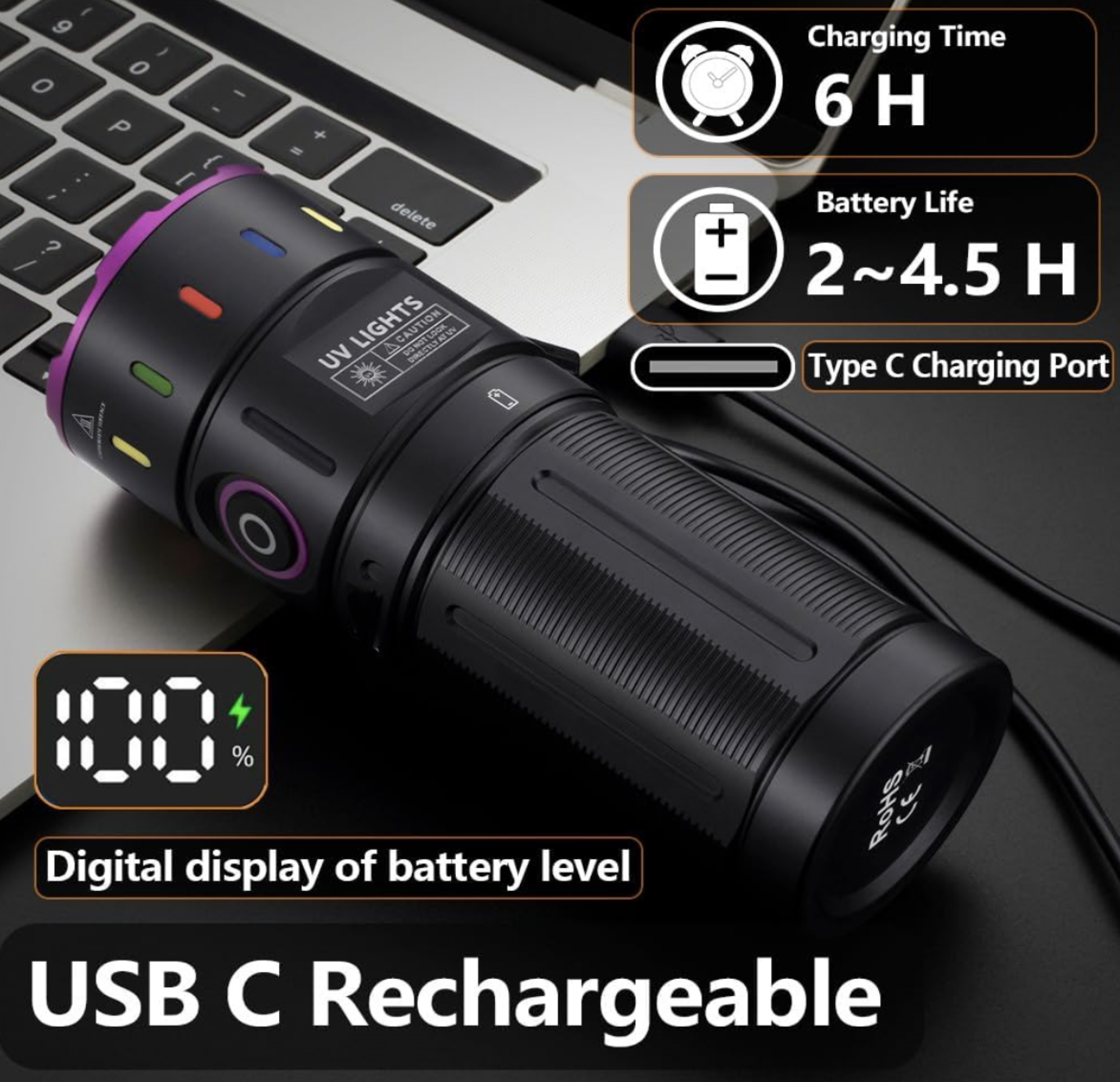 Infinio WORK UV-P7 200 Watt Taschenlampe Ultraviolett