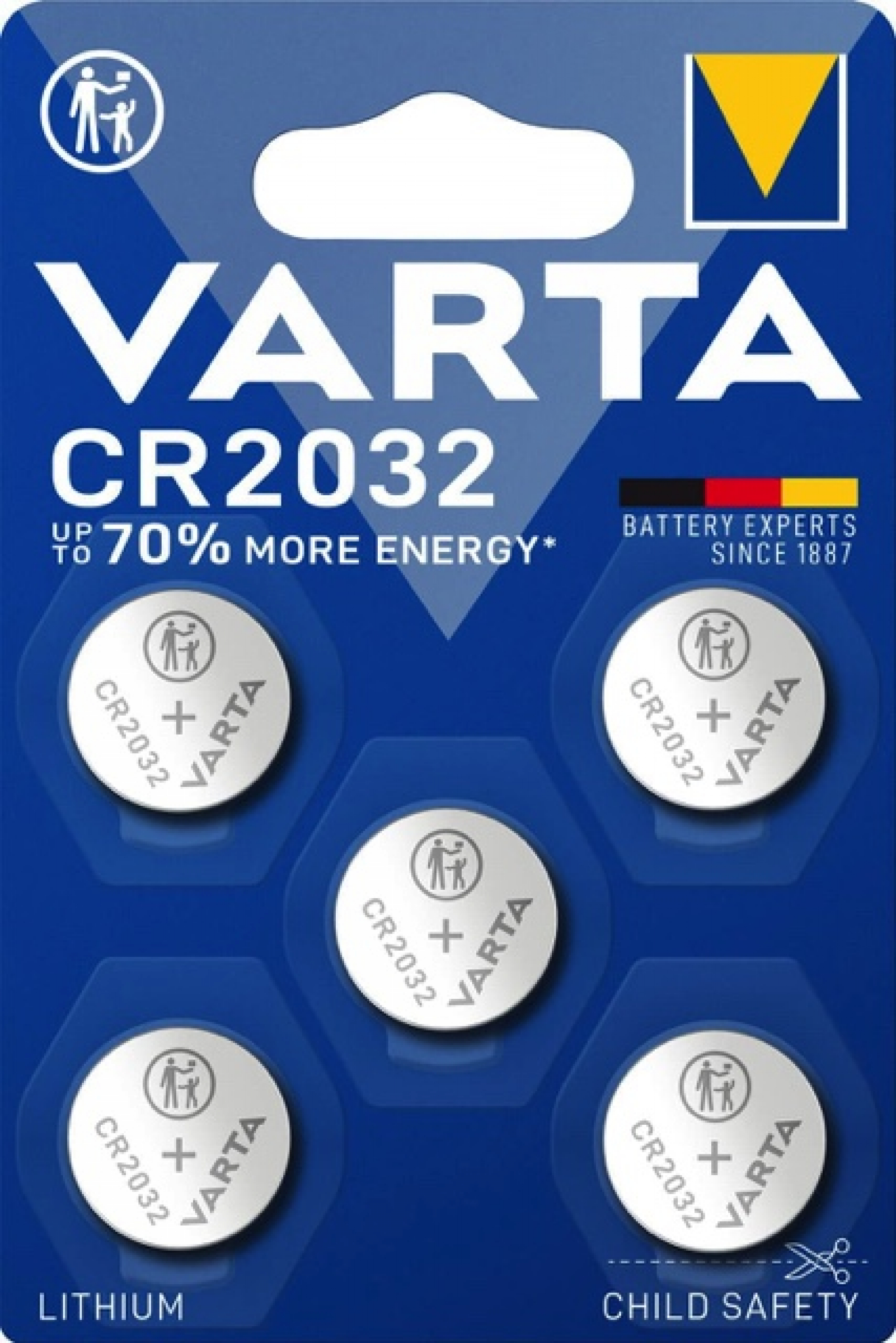 Varta Lithium Knopfzelle CR 2032 3V - Blister 5