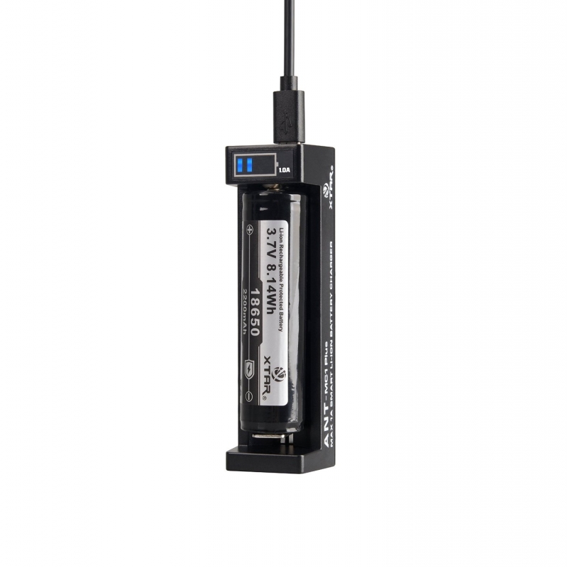 Xtar ANT MC1plus Ladegerät 18650 DISPLAY mit USB Ladekabel