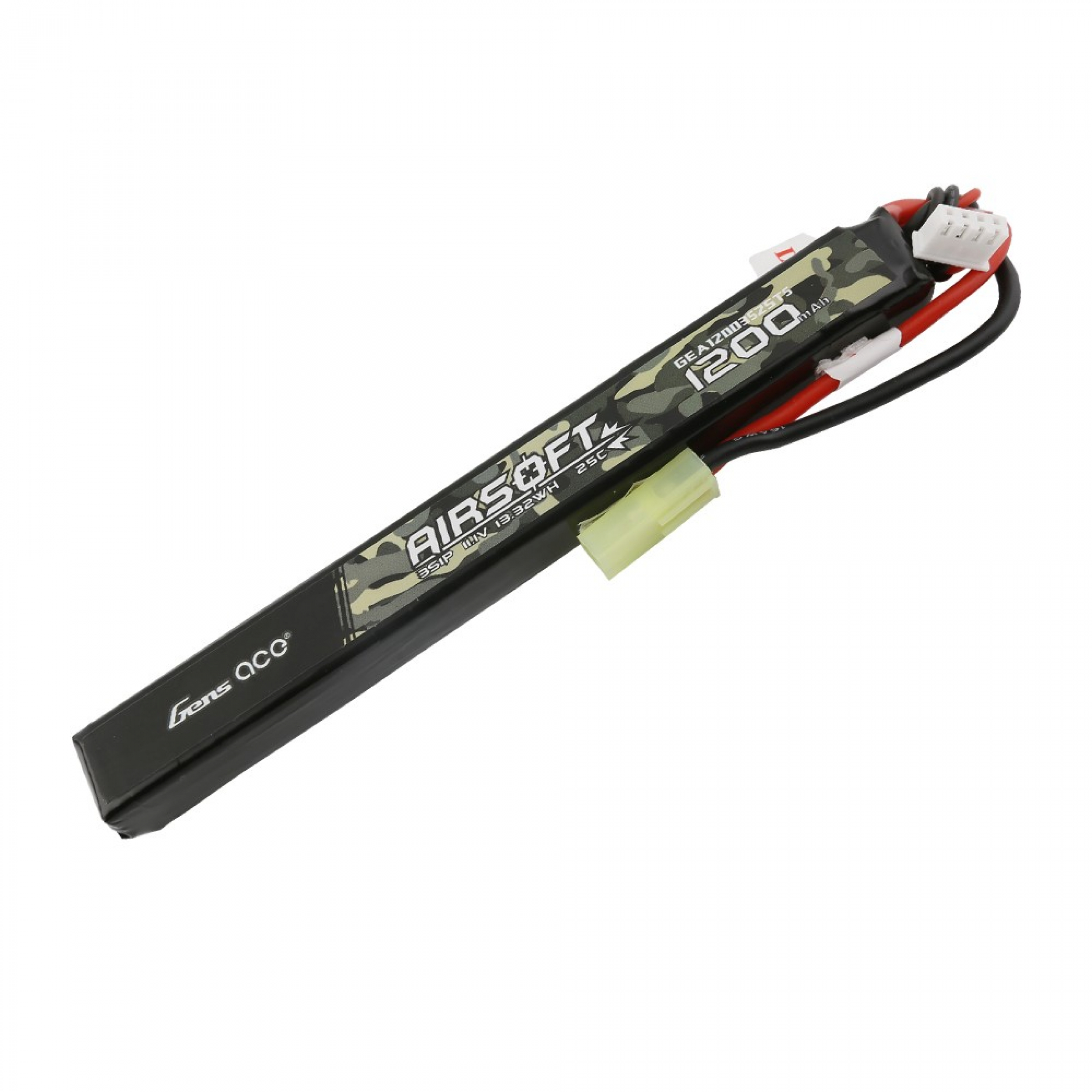 Grepow 25C 1200mAh 3S1P 11.1V Slim Airsoft Gun Lipo Battery with Tamiya Plug