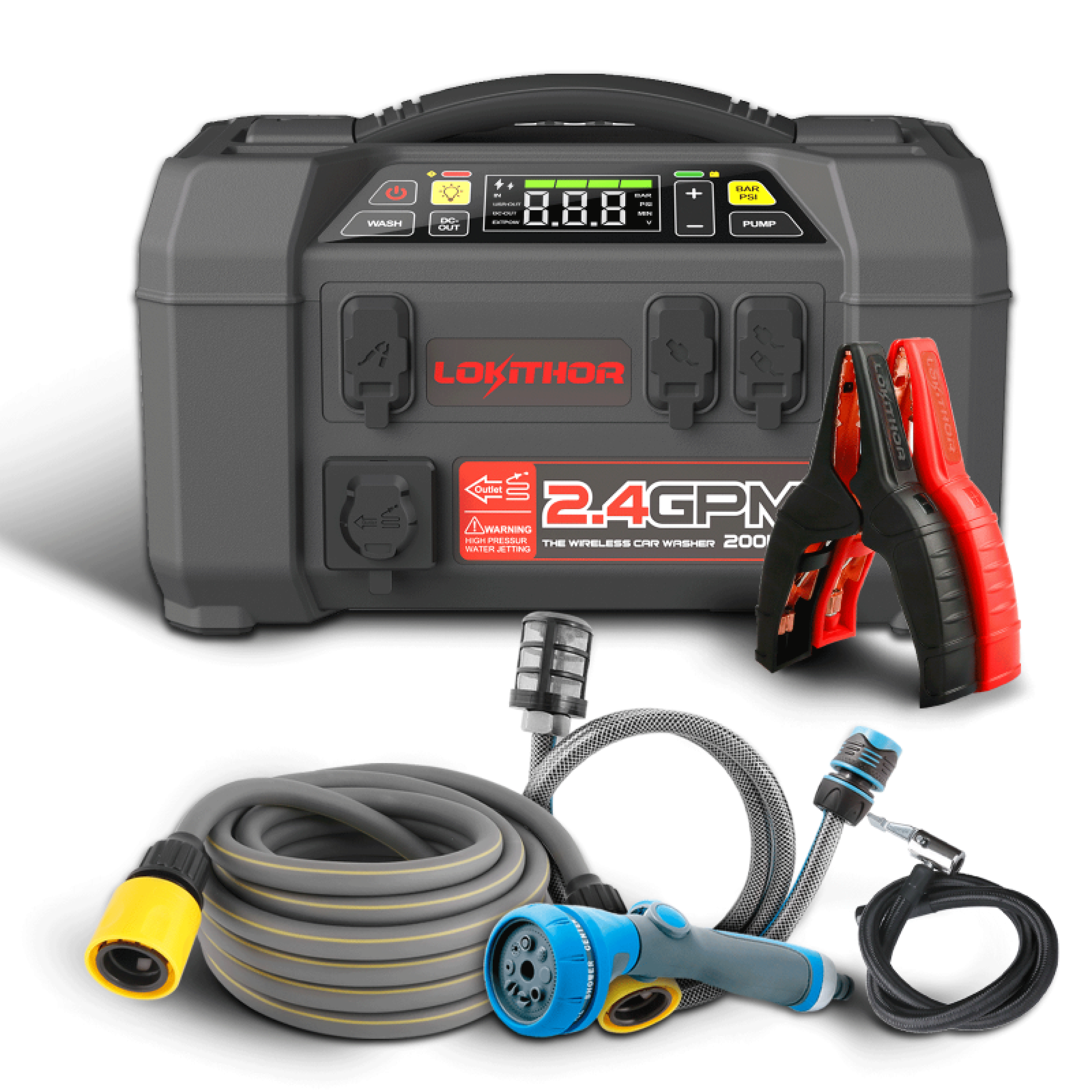 Lokithor AW401 Jumpstarter 12V 2500A mit Hochdruckreininger