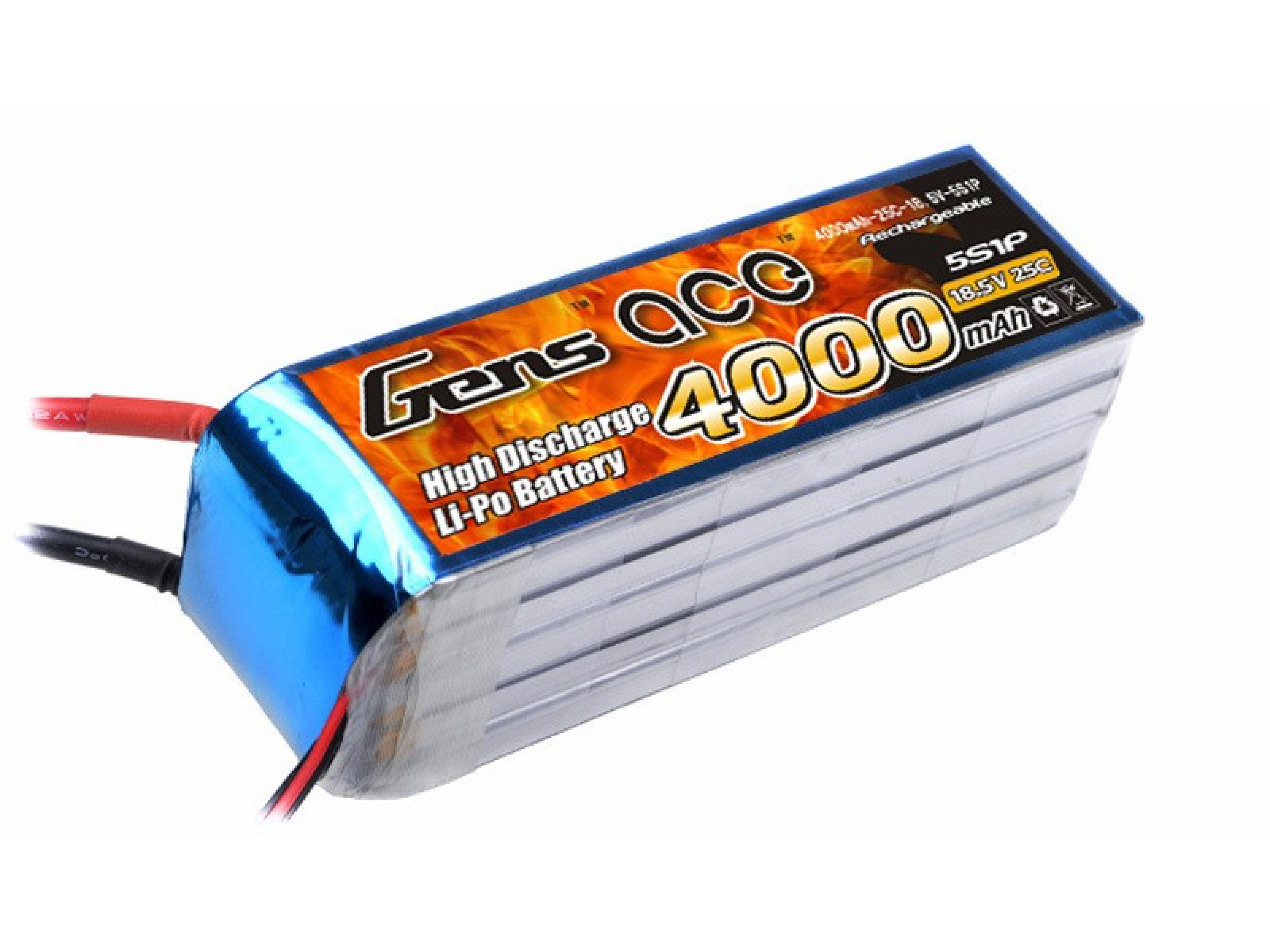 Grepow 4000mAh 18.5V 25C 5S1P Lipo battery with EC5 connector