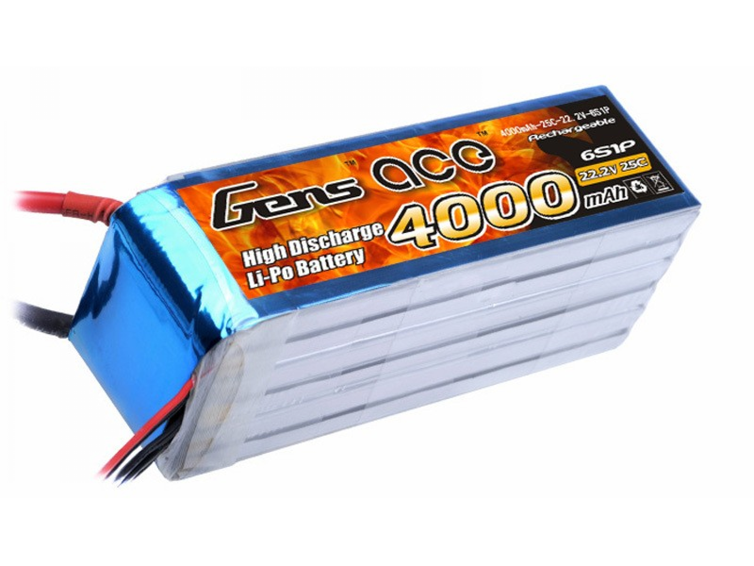 Grepow 4000mAh 22,2V 25C 6S1P Lipo Akku mit EC5-Stecker