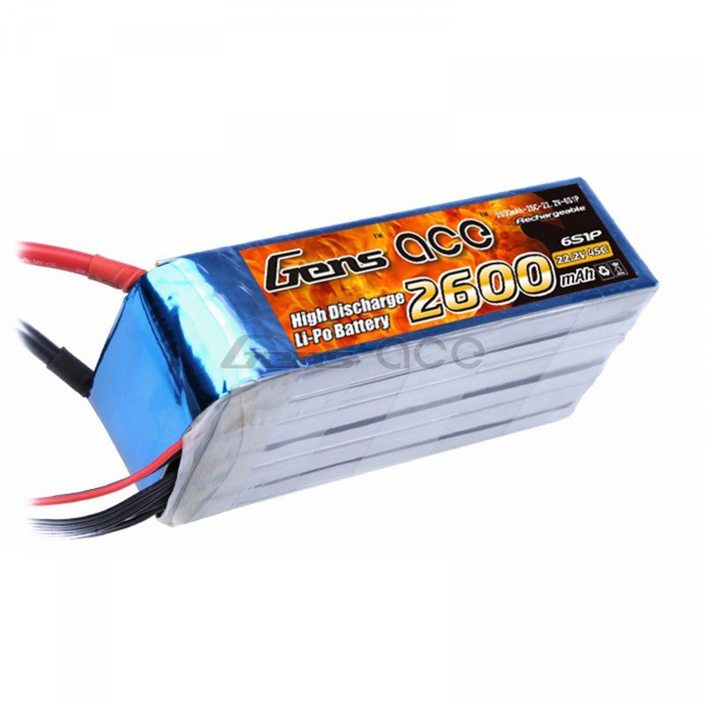 Grepow 2600mAh 22.2V 45C 6S1P Lipo Battery Pack with EC5 connector