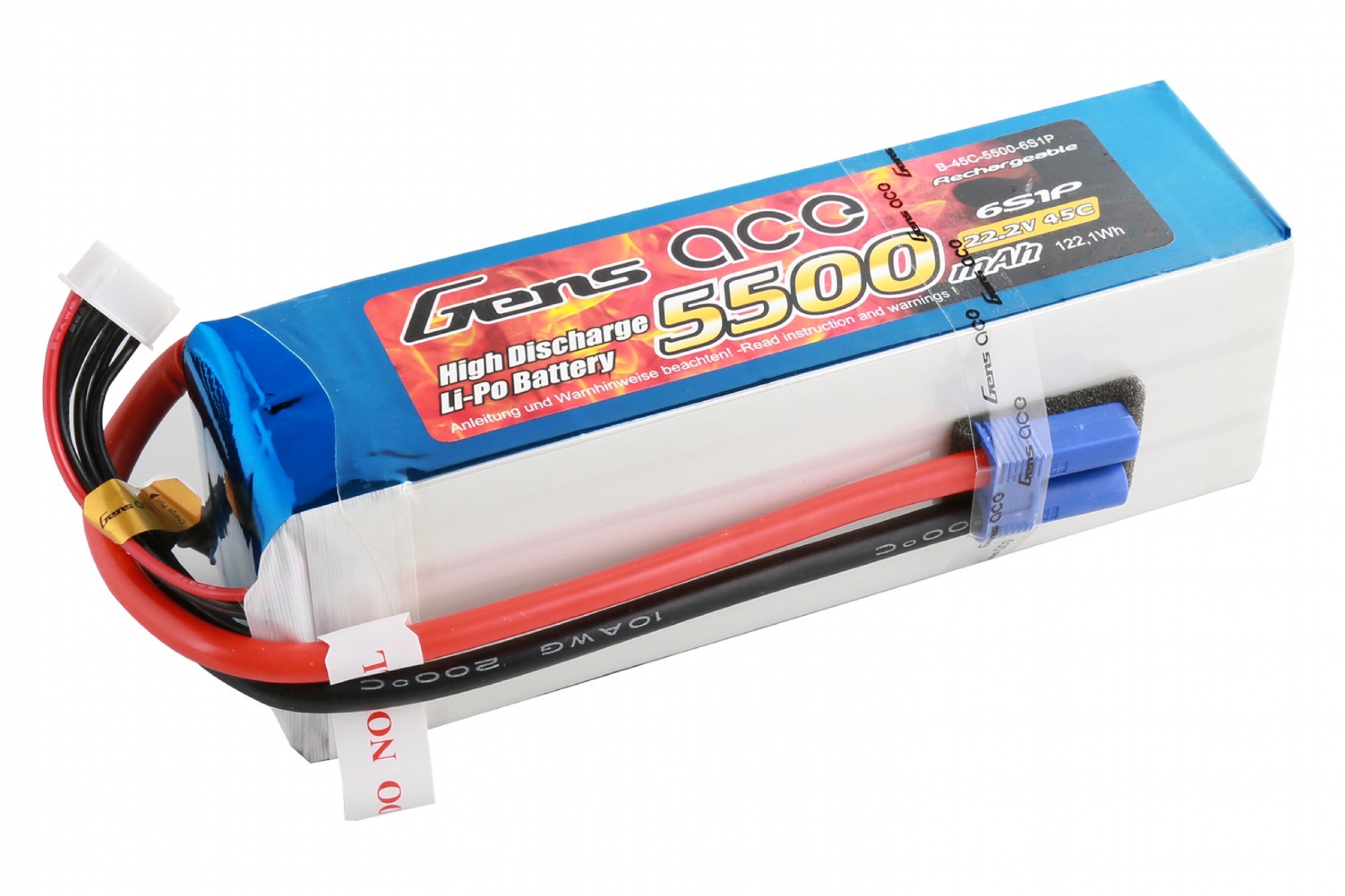 Grepow 5500mAh 22.2V 45C 6S1P battery with EC5 connector