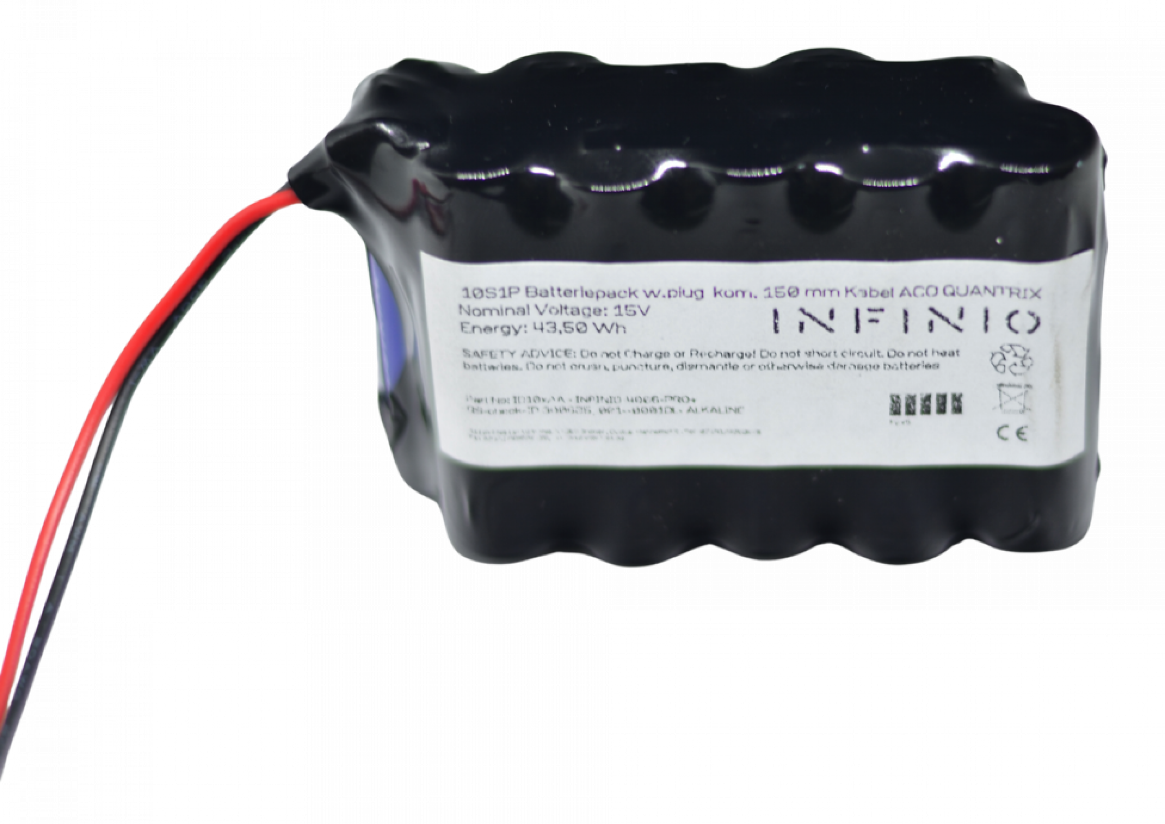 Batteriepack Alkaline mit Varta Industrial Pro Zellen inside -  15V 2970mAh F2x5 Mignon (AA) mit 150mm Kabel und Stecker – komaptibel zu ACO Quatrix K V 3.0