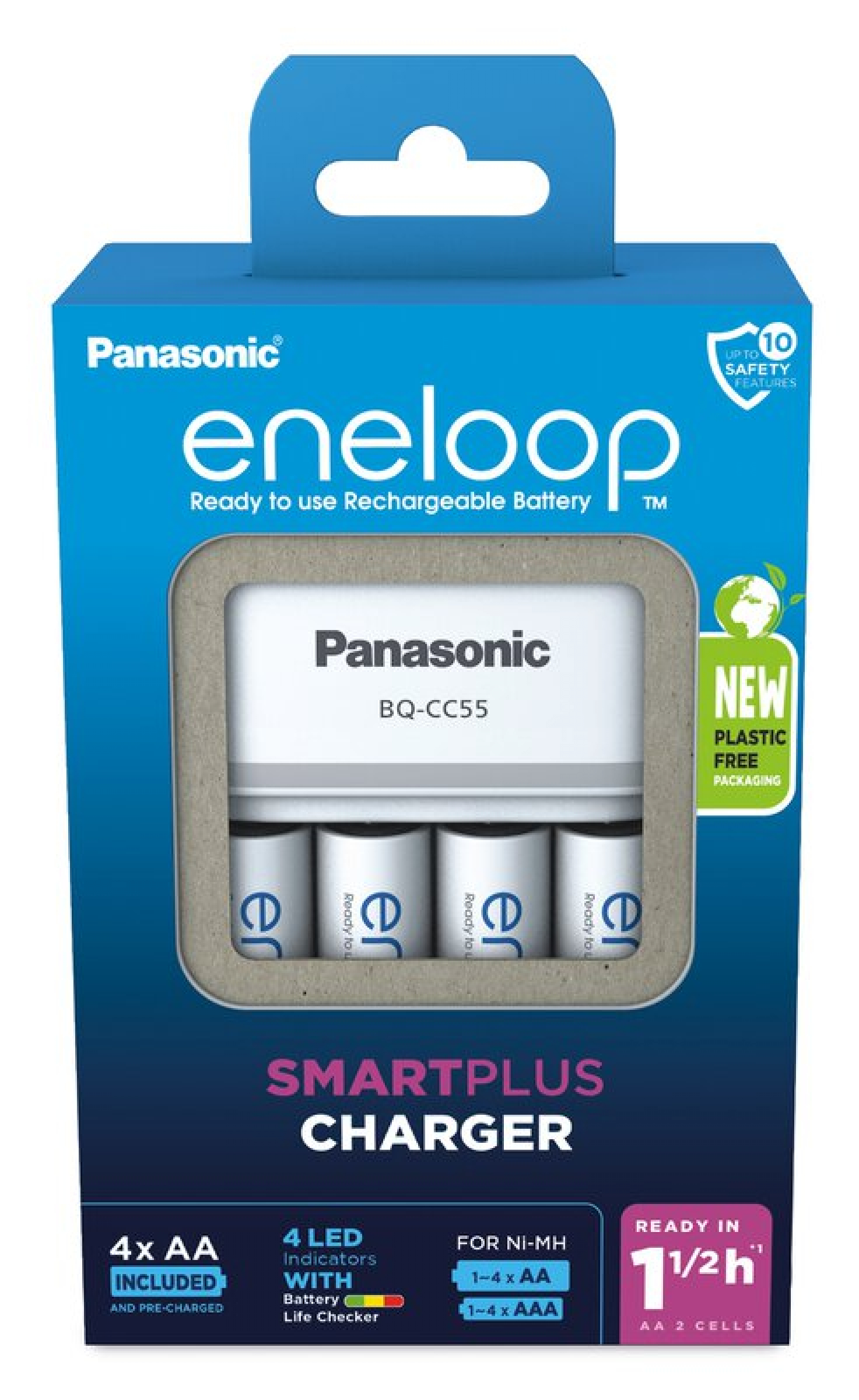 Panasonic Eneloop Quick Charger BQ-CC55E incl. 4x AA 2000 mAh T