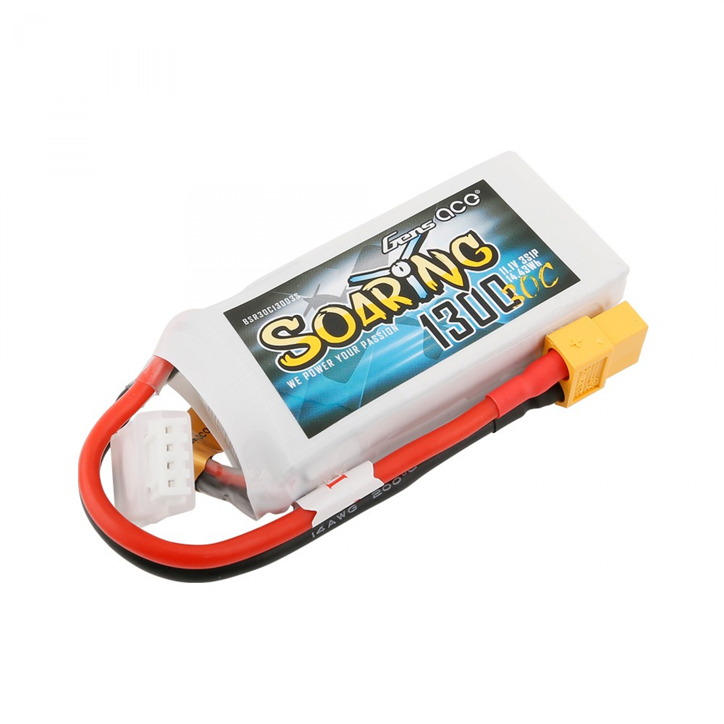 Grepow Soaring 1300mAh 11.1V 30C 3S1P Lipo battery with XT60 connector